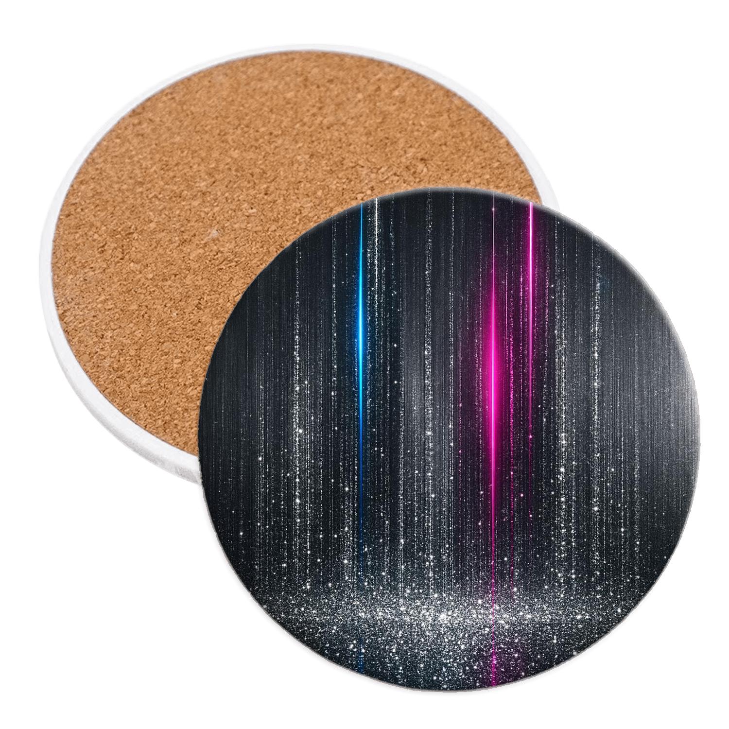 Chrome Glitter Citylight Cascade custom engraved coasters