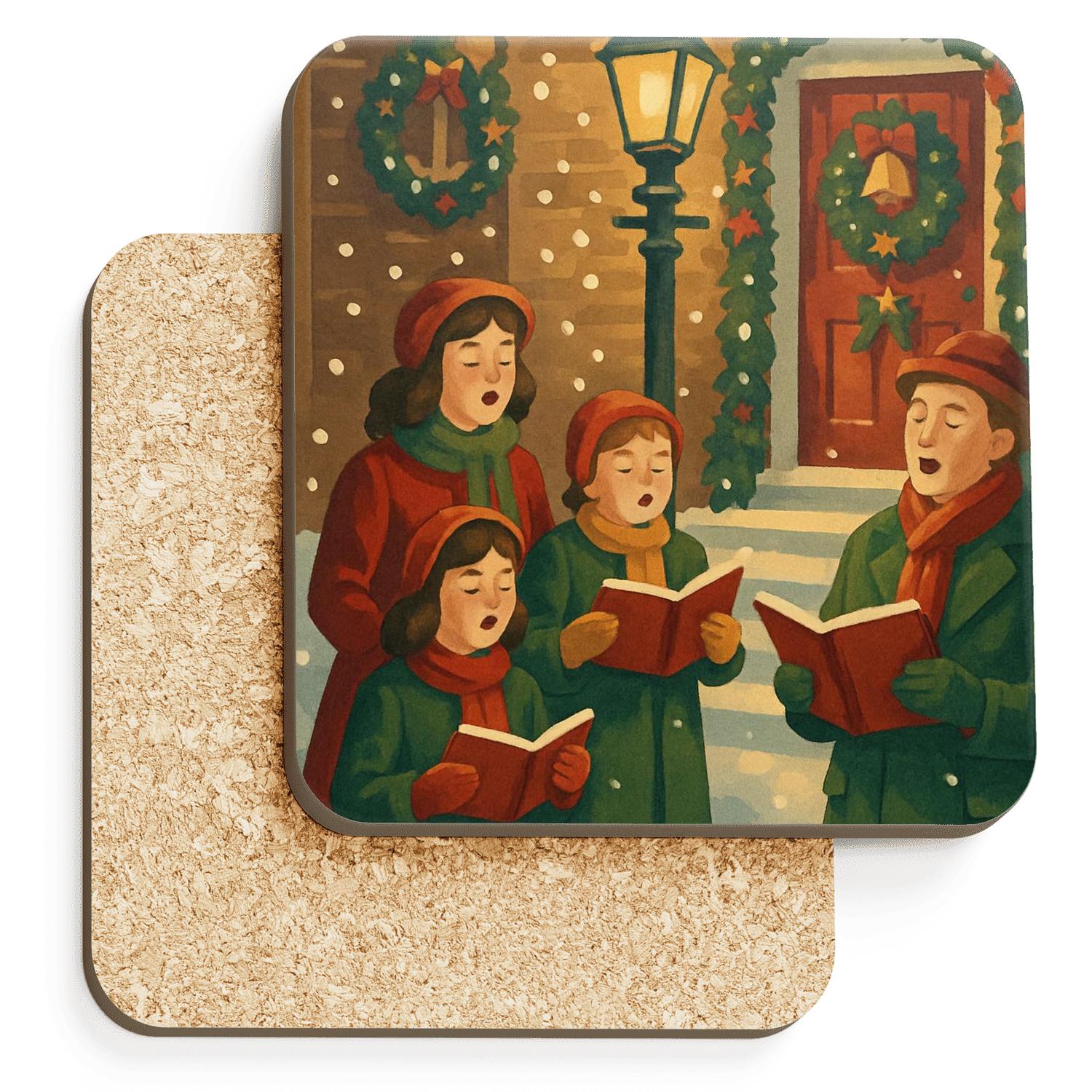 Holly Choir By Lamplight absorbent drink coasters