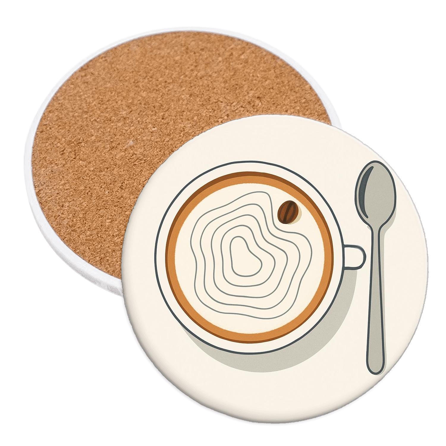 Latte Foam Topography Map coasters for home decor