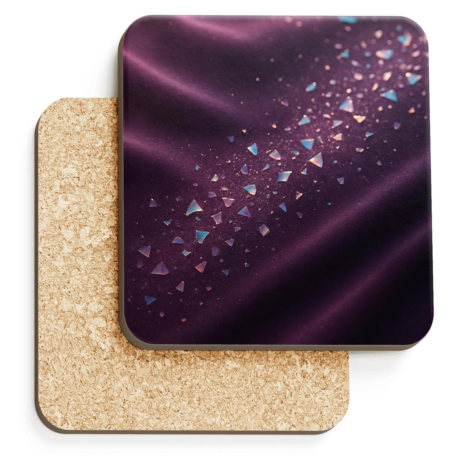 Velvet Prism Confetti Drift wooden table coasters