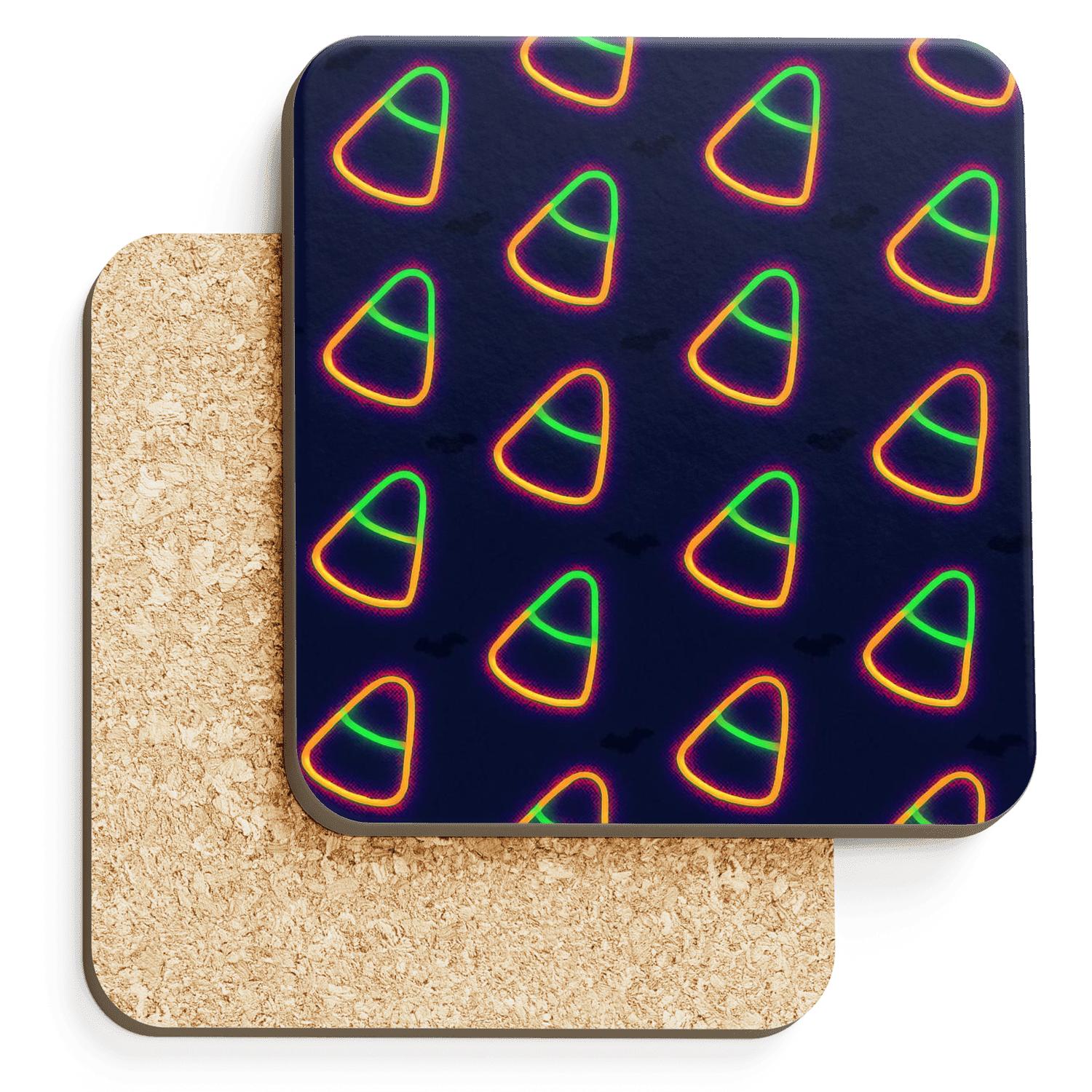Neon Carnival Candy Corn Diagonal Array personalized drink coasters