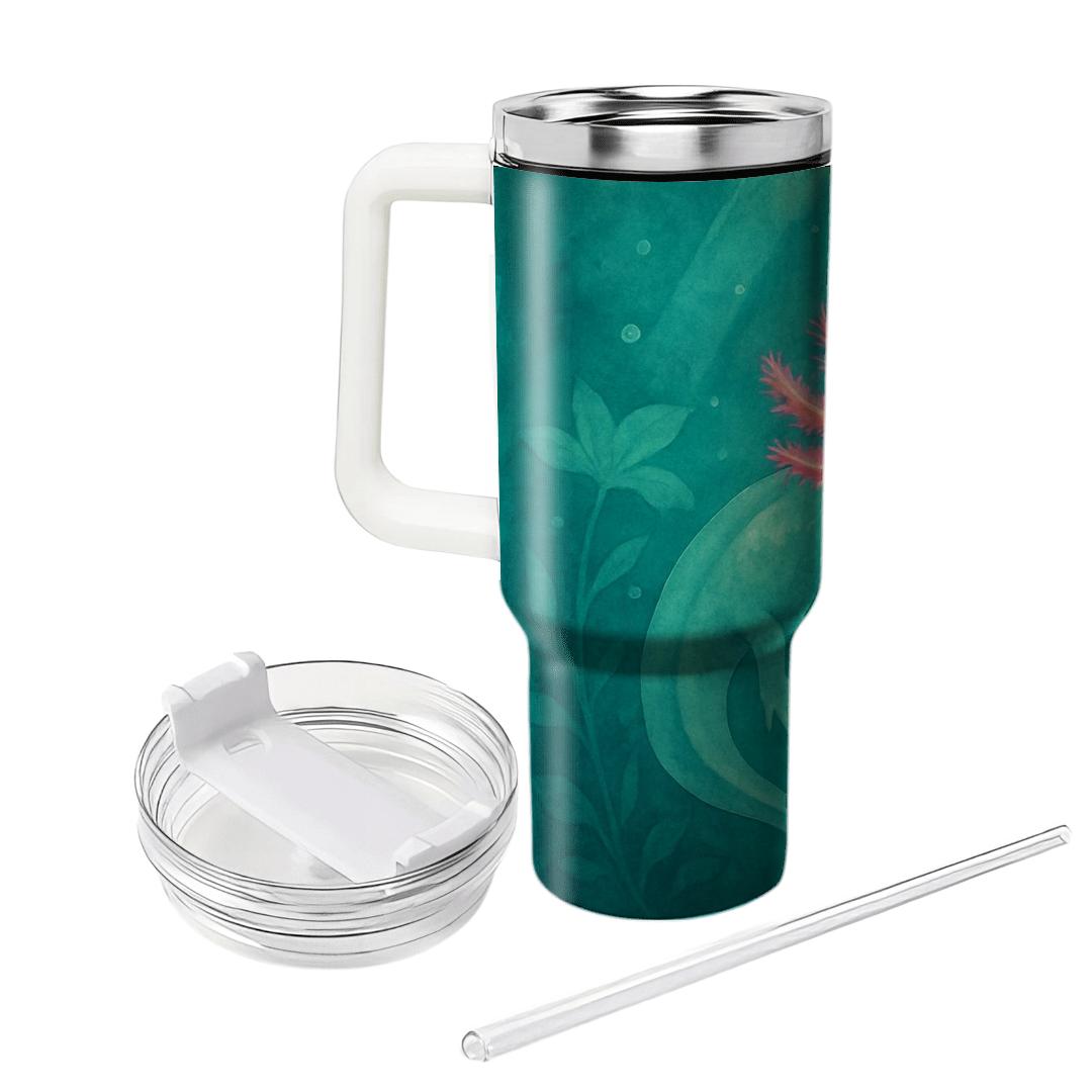 Bioluminescent Axolotl Lagoon decorative tumblers