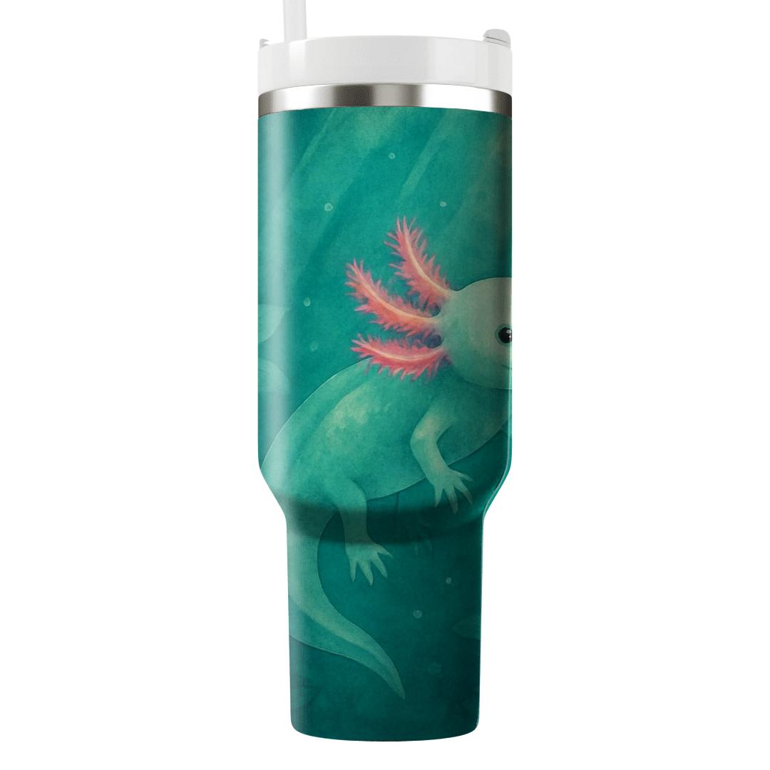 Bioluminescent Axolotl Lagoon decorative tumblers