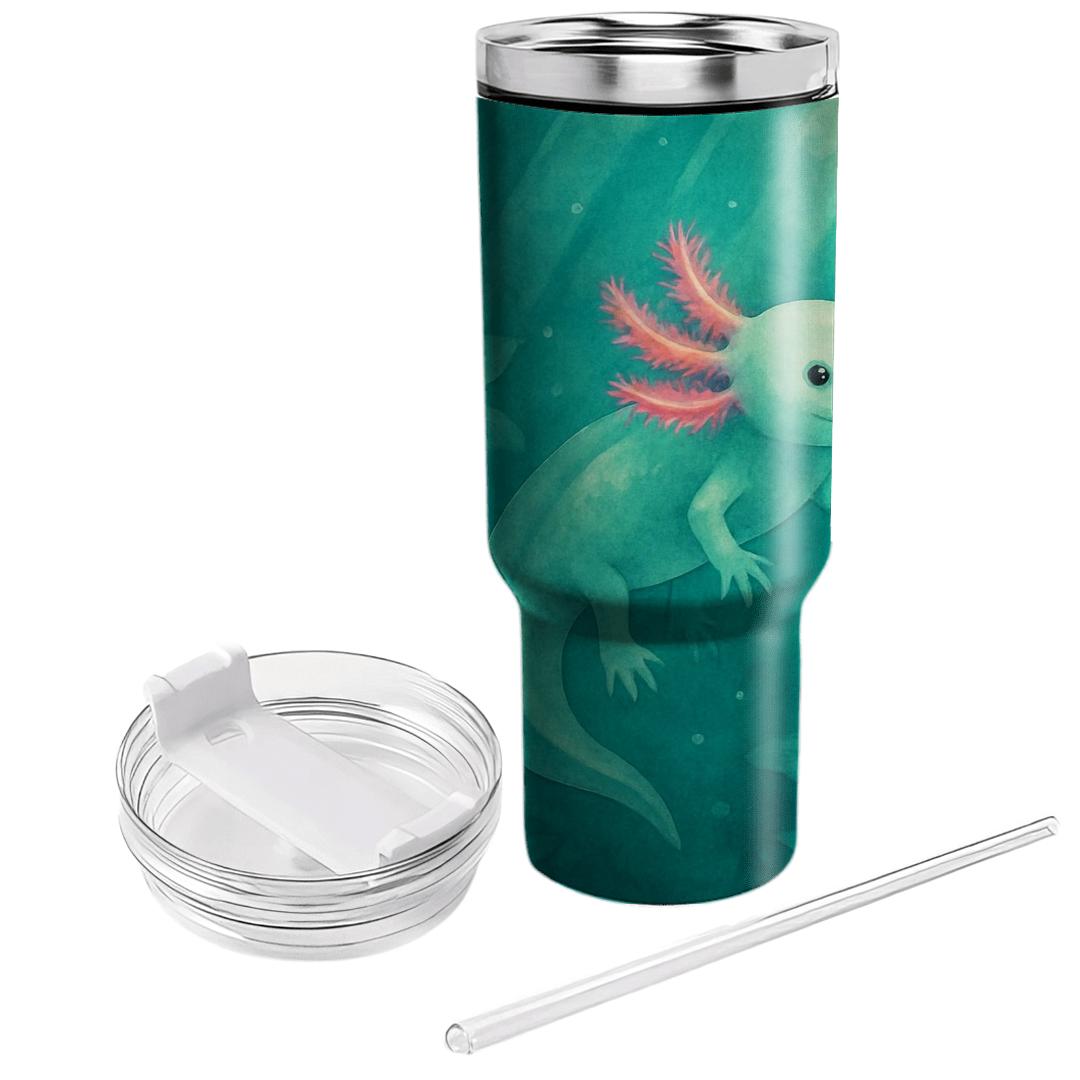 Bioluminescent Axolotl Lagoon decorative tumblers