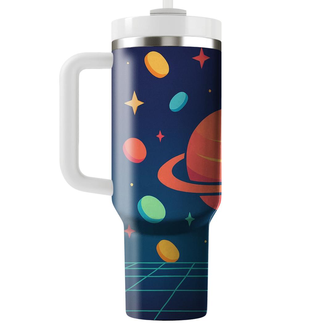 Arcade Token Galaxy Grid tumblers for gifts