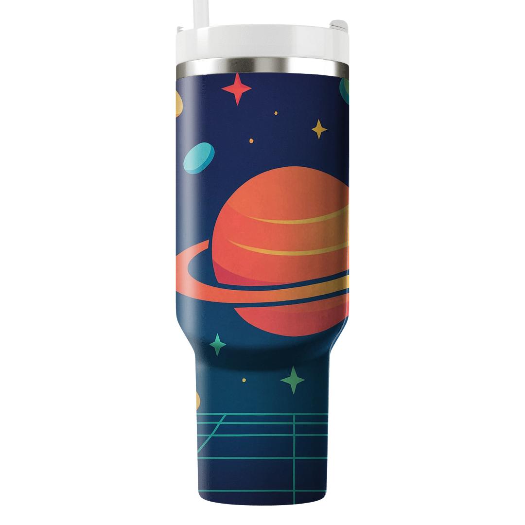 Arcade Token Galaxy Grid tumblers for gifts
