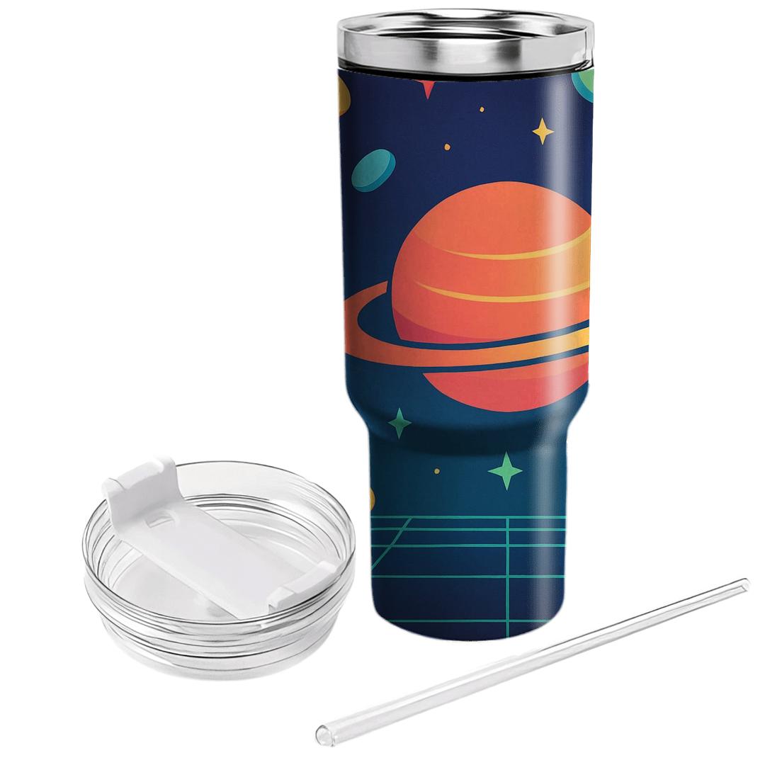Arcade Token Galaxy Grid tumblers for gifts