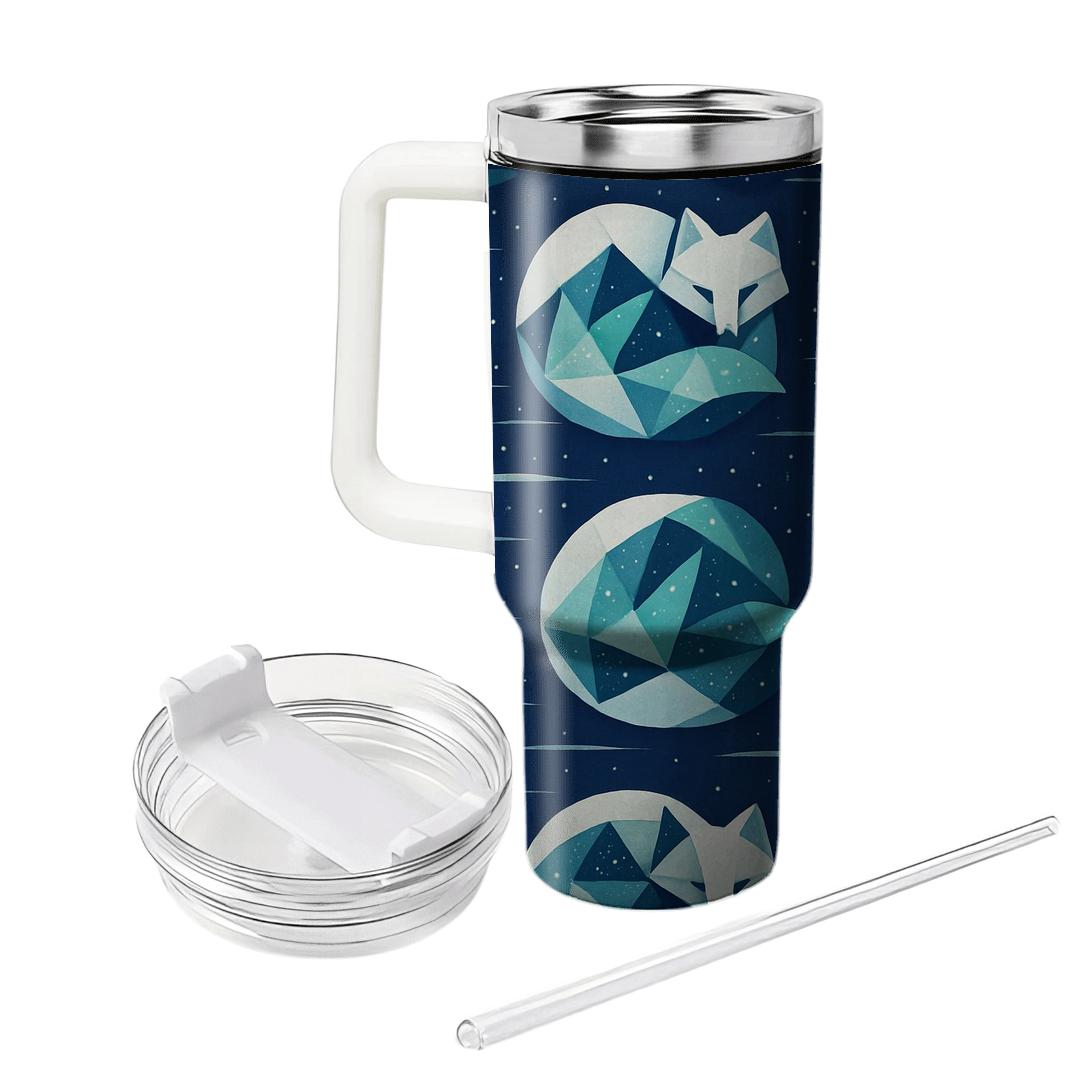 Arctic Fox Aurora Quilt tumblers with lids