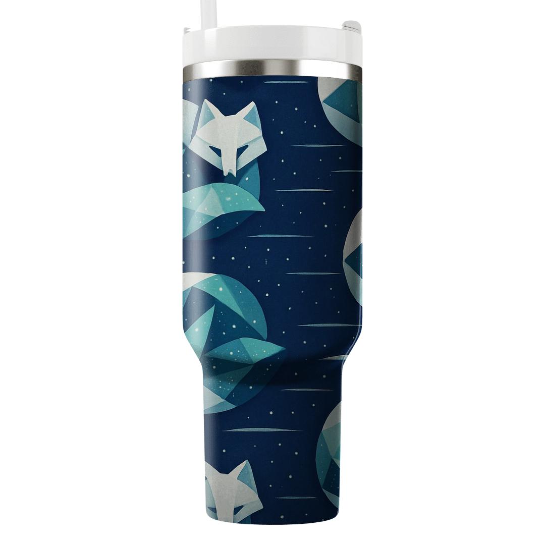 Arctic Fox Aurora Quilt tumblers with lids