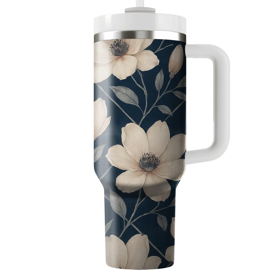 Moonlit Magnolia Lattice travel tumblers