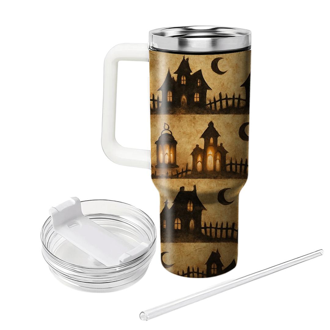 Sepia Parchment Haunted Horizon Bands tumblers for gifts
