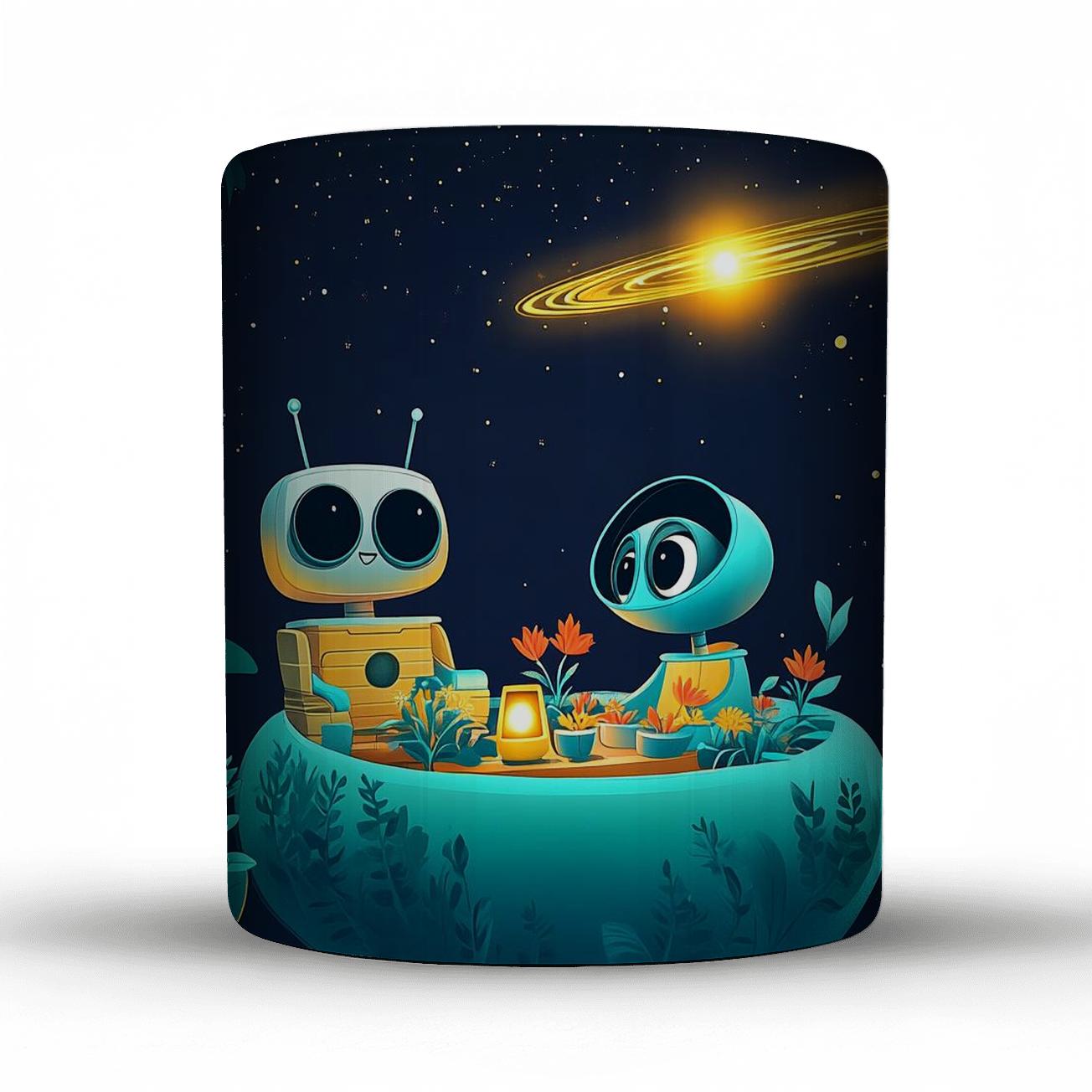 WALL E And EVE Comet Garden Picnic Disney Inspired personalized mugs