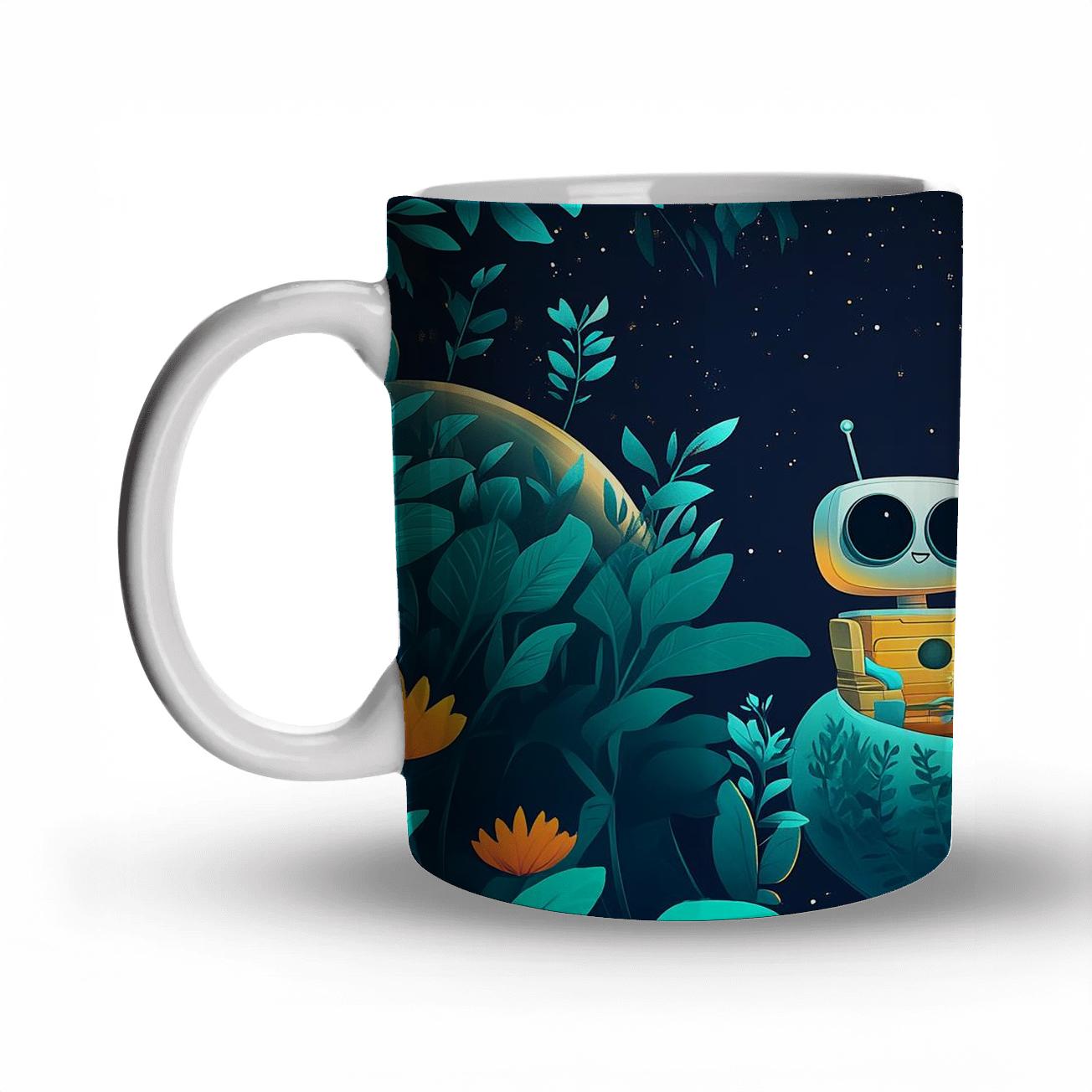 WALL E And EVE Comet Garden Picnic Disney Inspired personalized mugs