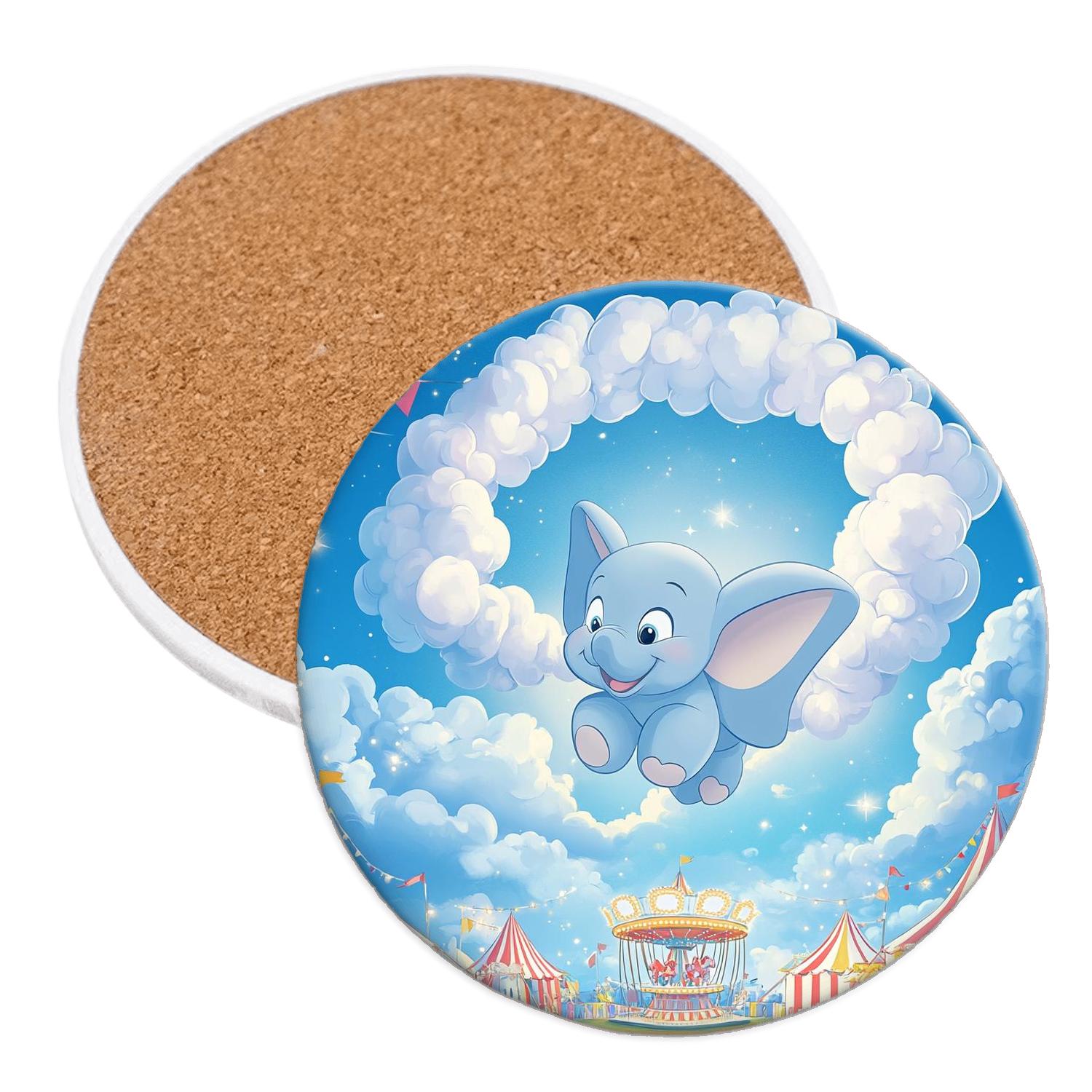 Dumbo Cloud Carousel Carnival custom engraved coasters