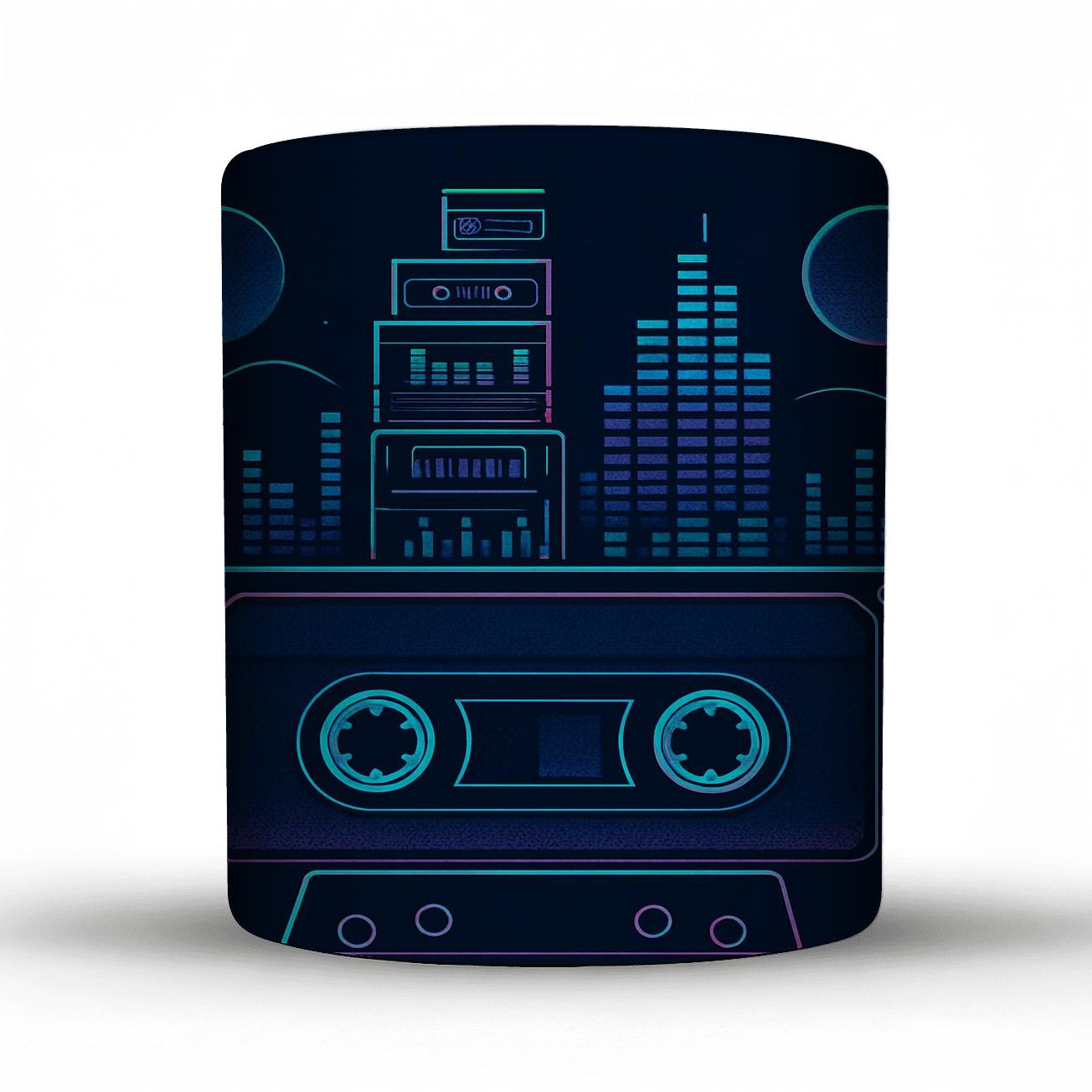 Midnight Mixtape Skyline custom printed mugs
