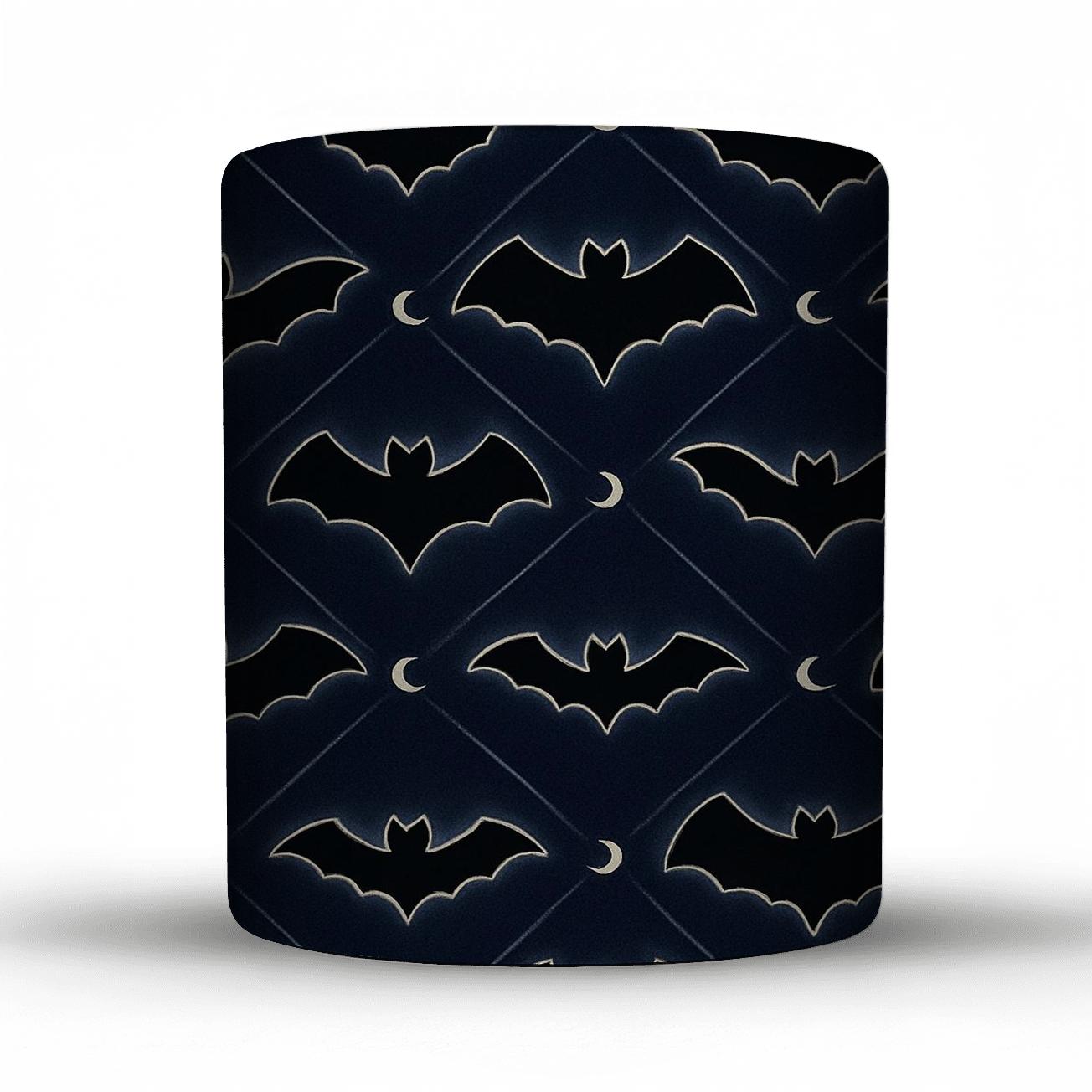 Moonlit Bat Mirror Lattice custom printed mugs