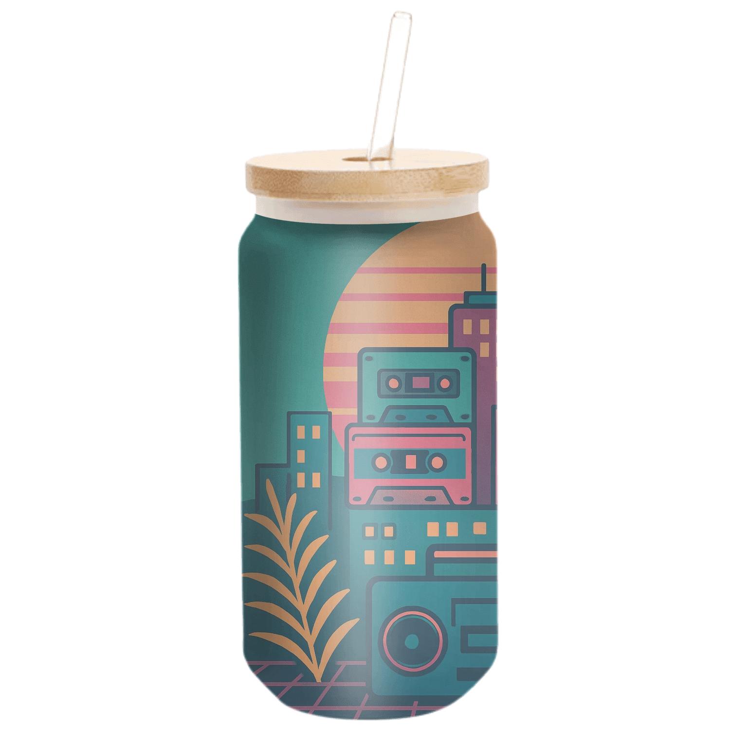 Cassette Skyline Groove artisan blown glass drinkware
