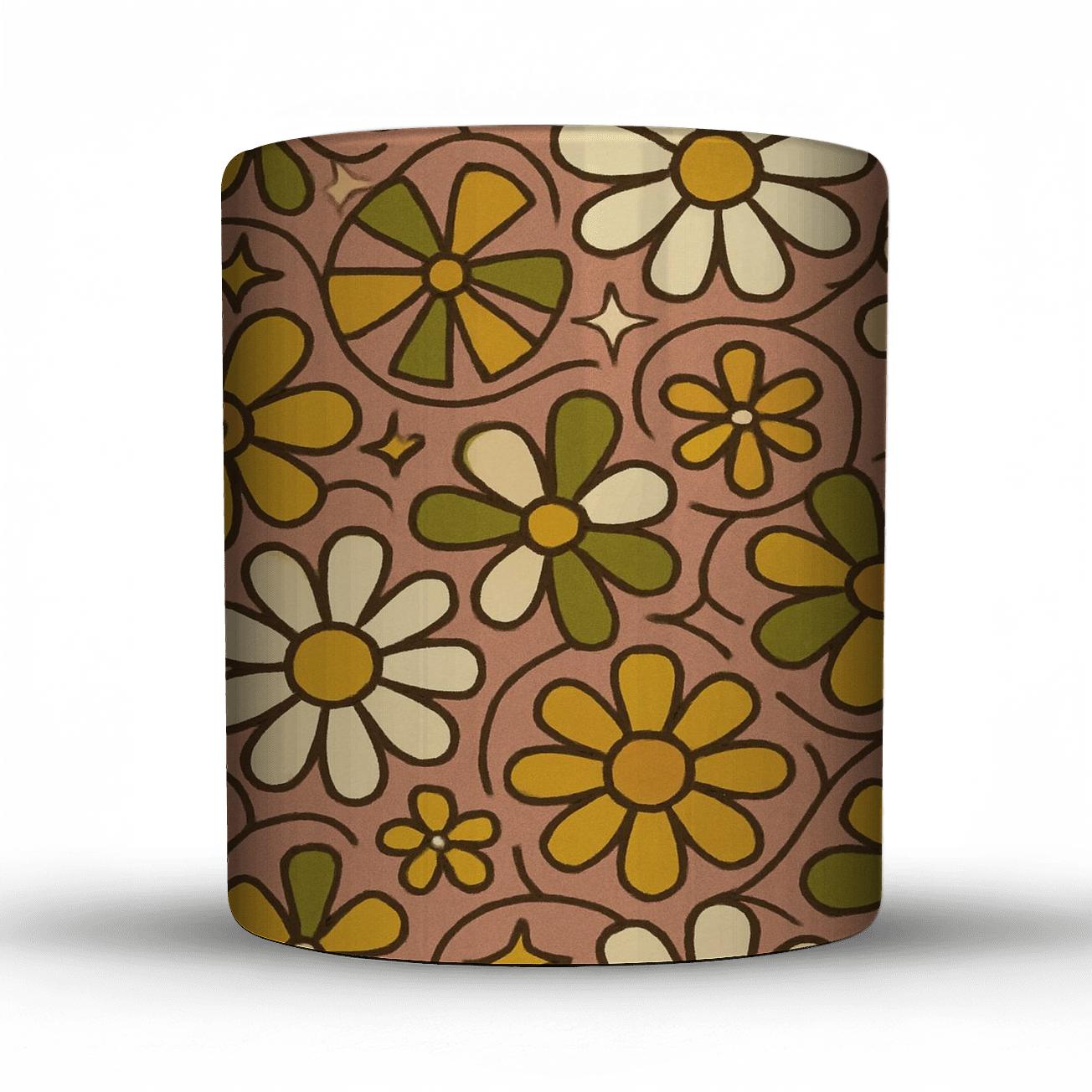 Cosmic Carousel Daisies insulated thermal mugs