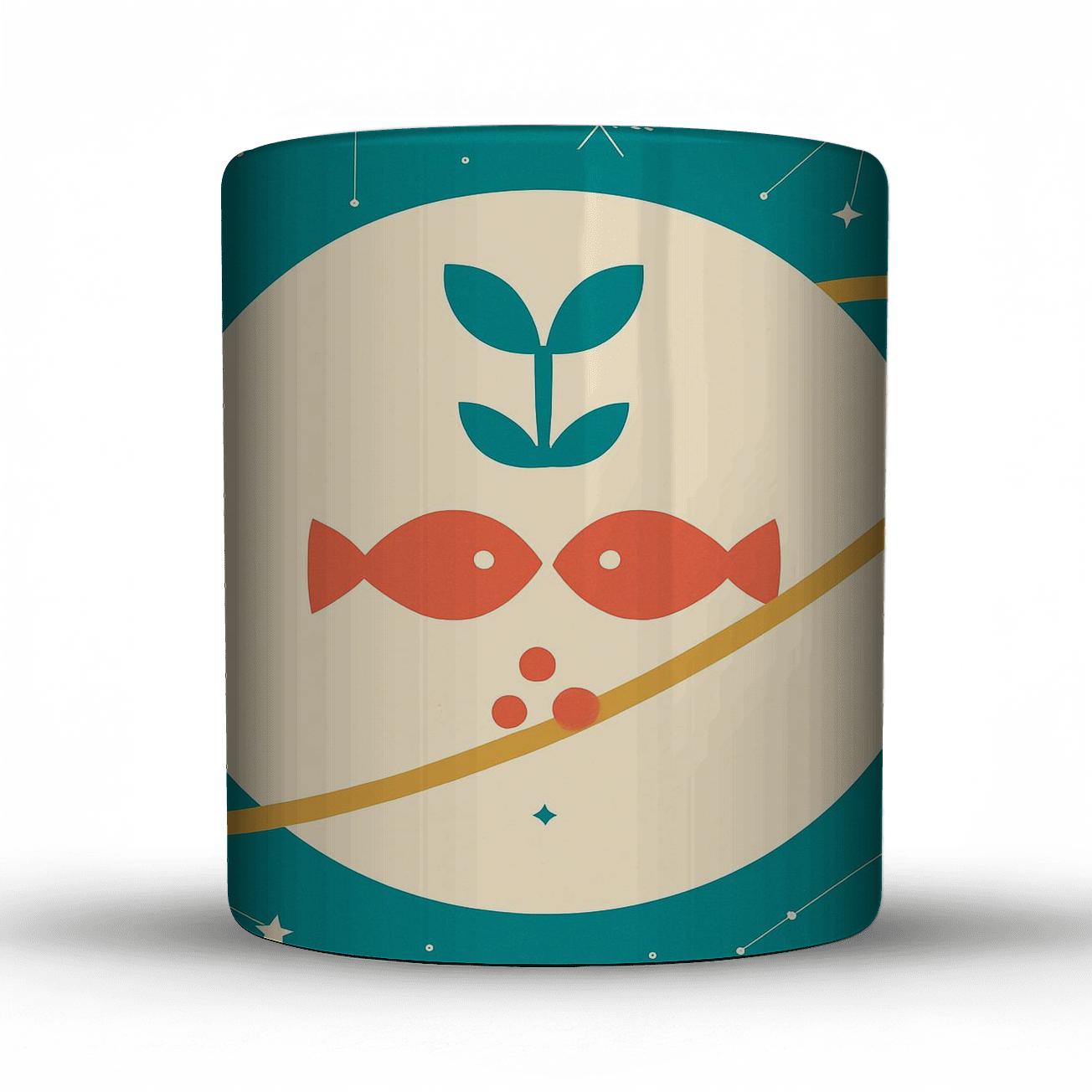 Orbiting Spring Equinox Bazaar travel mugs with handles
