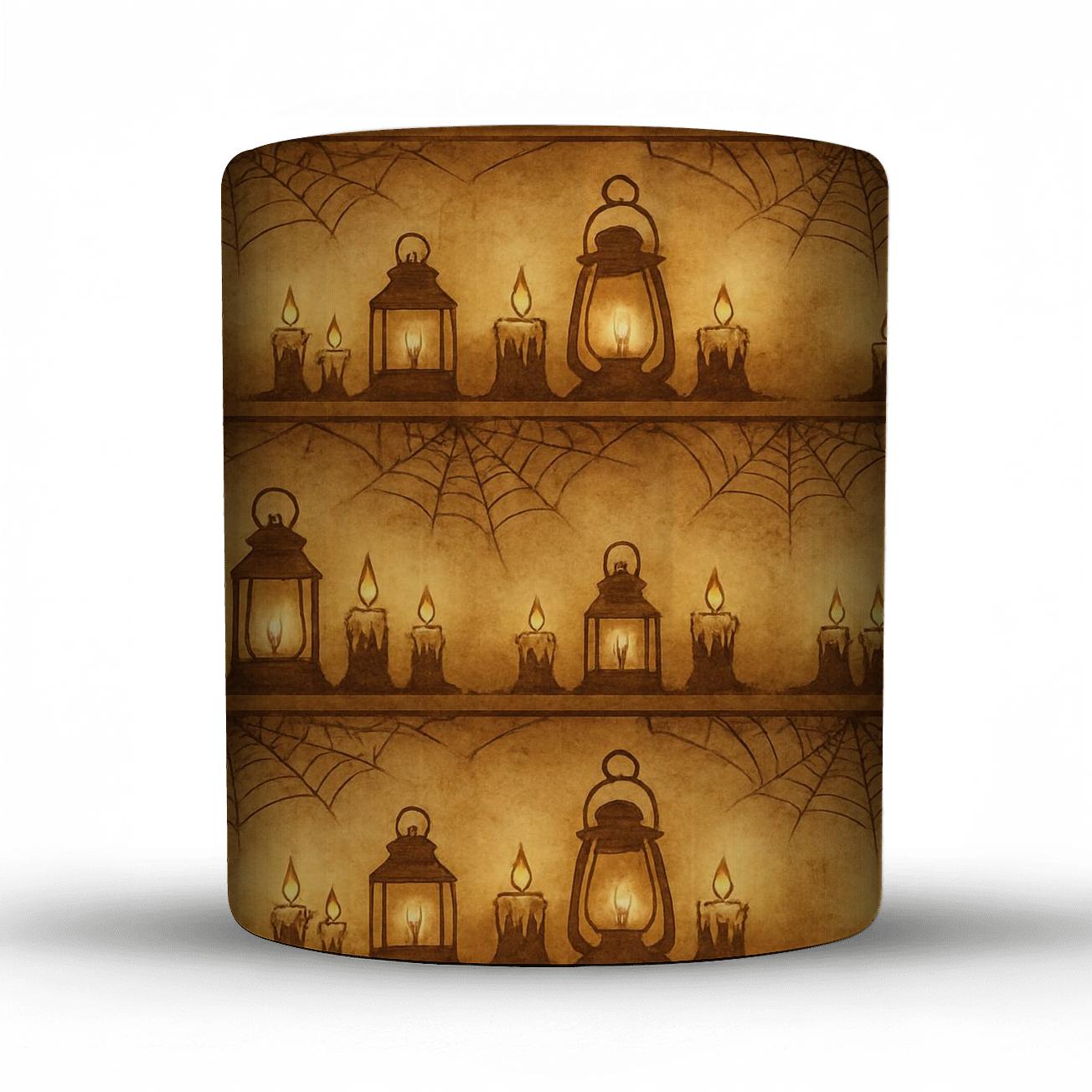 Sepia Lantern And Cobweb Horizon Bands decorative mug sets