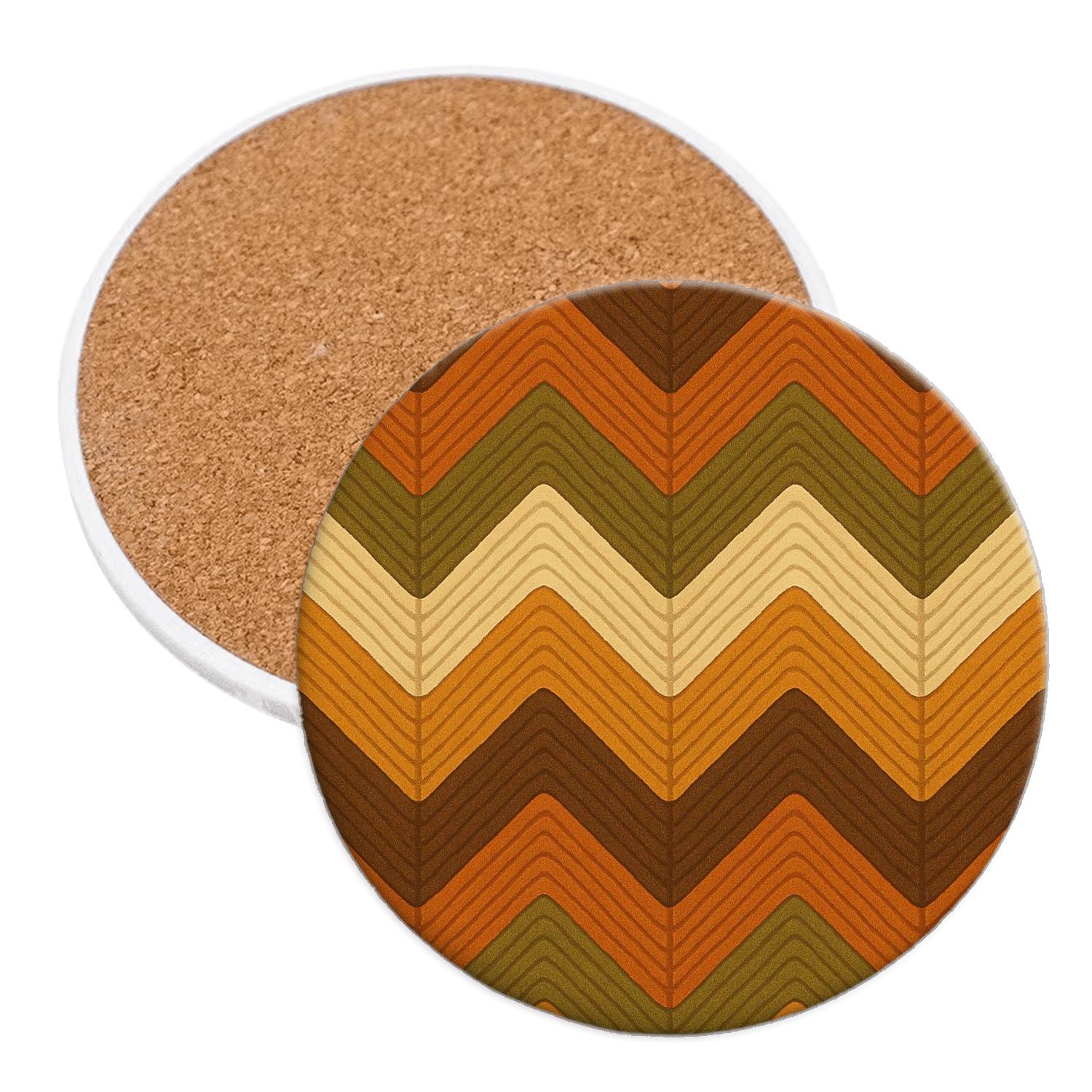 Corduroy Canyon Chevron custom engraved coasters