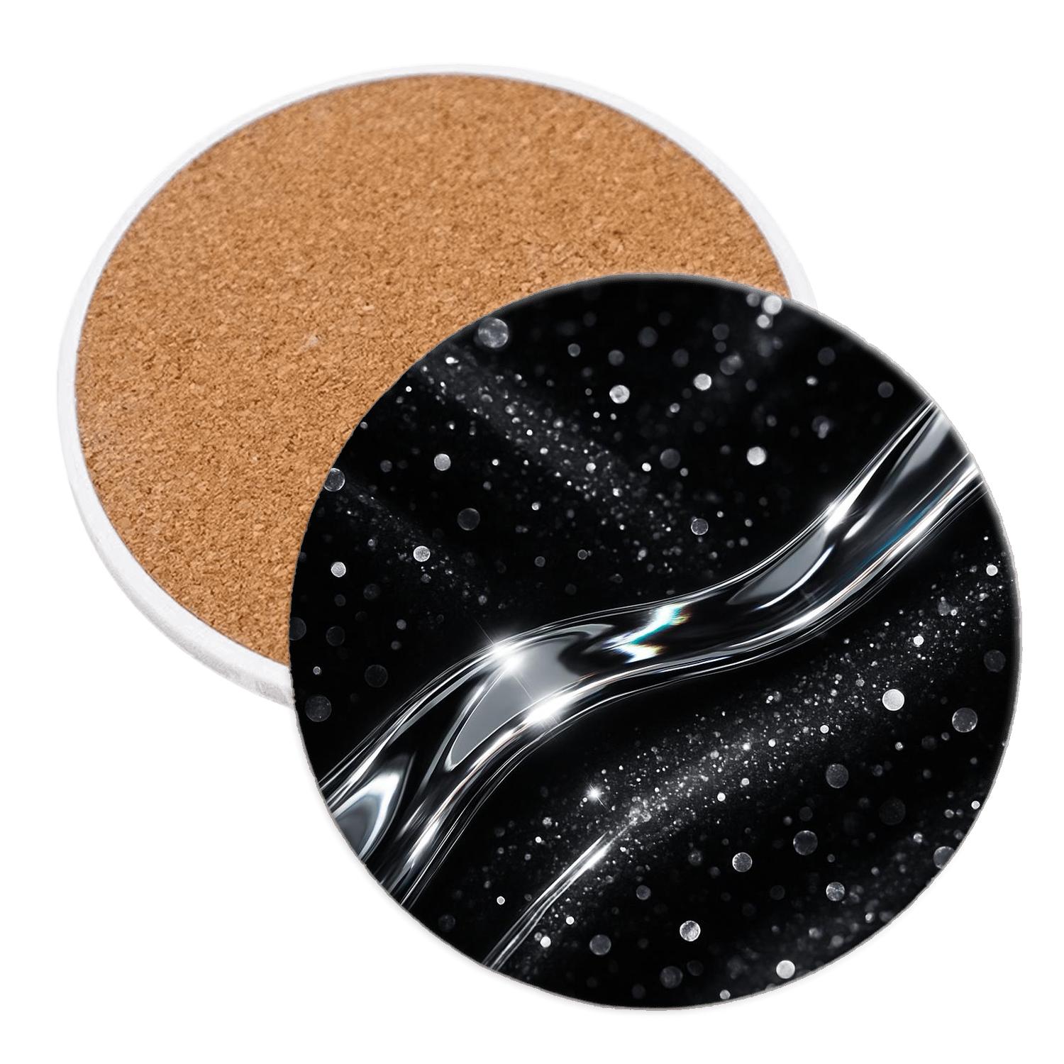 Chrome Confetti Afterparty Drift elegant tabletop coasters