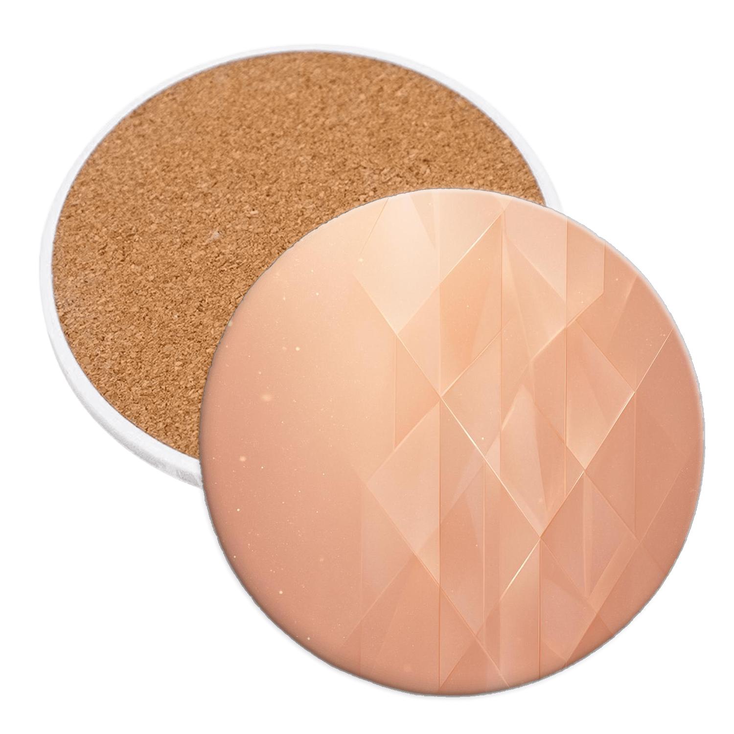 Rose Gold Prism Cascade cork coaster sets