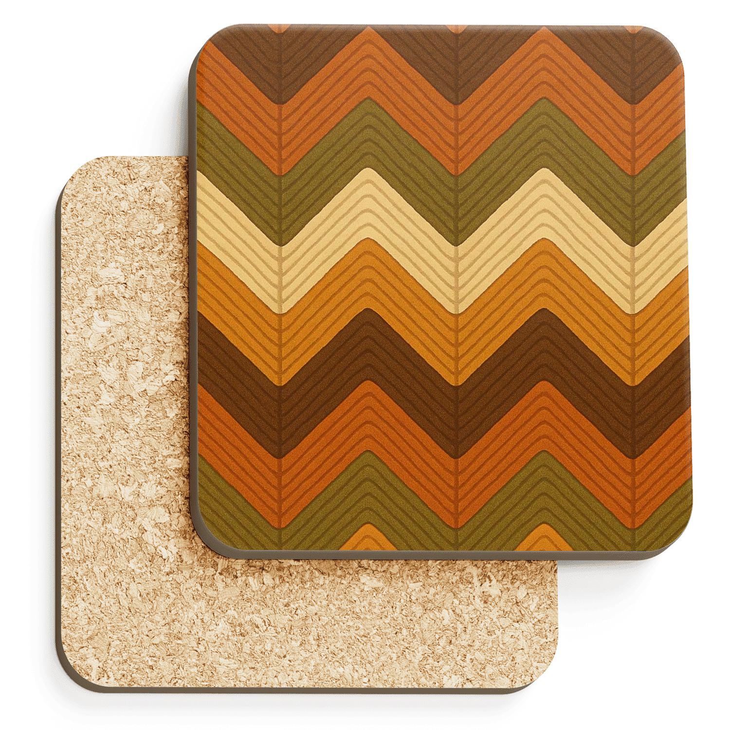 Corduroy Canyon Chevron custom engraved coasters