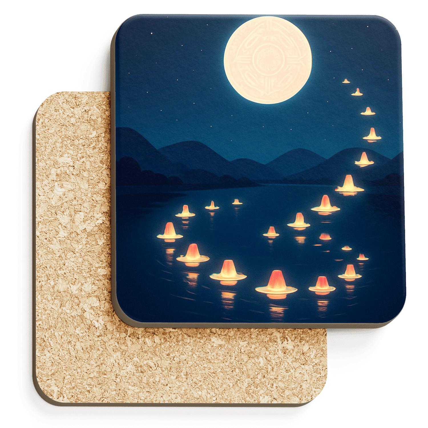 Starship Lantern River For Yi Peng And Mid Autumn Fusion elegant tabletop coasters