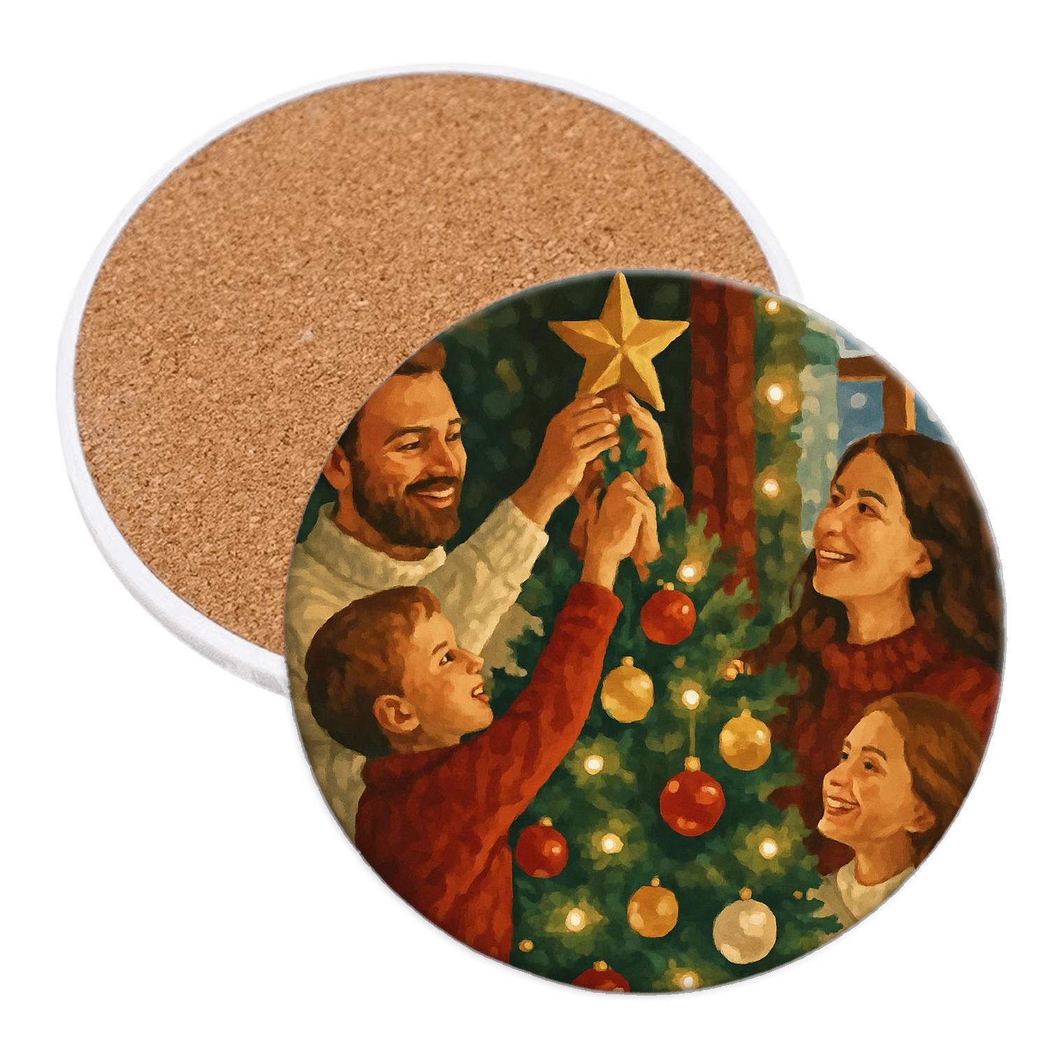 Star Crown Tree Trimming custom engraved coasters