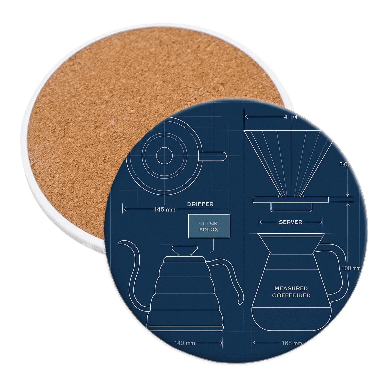Blueprint Of The Perfect Pour Over personalized drink coasters