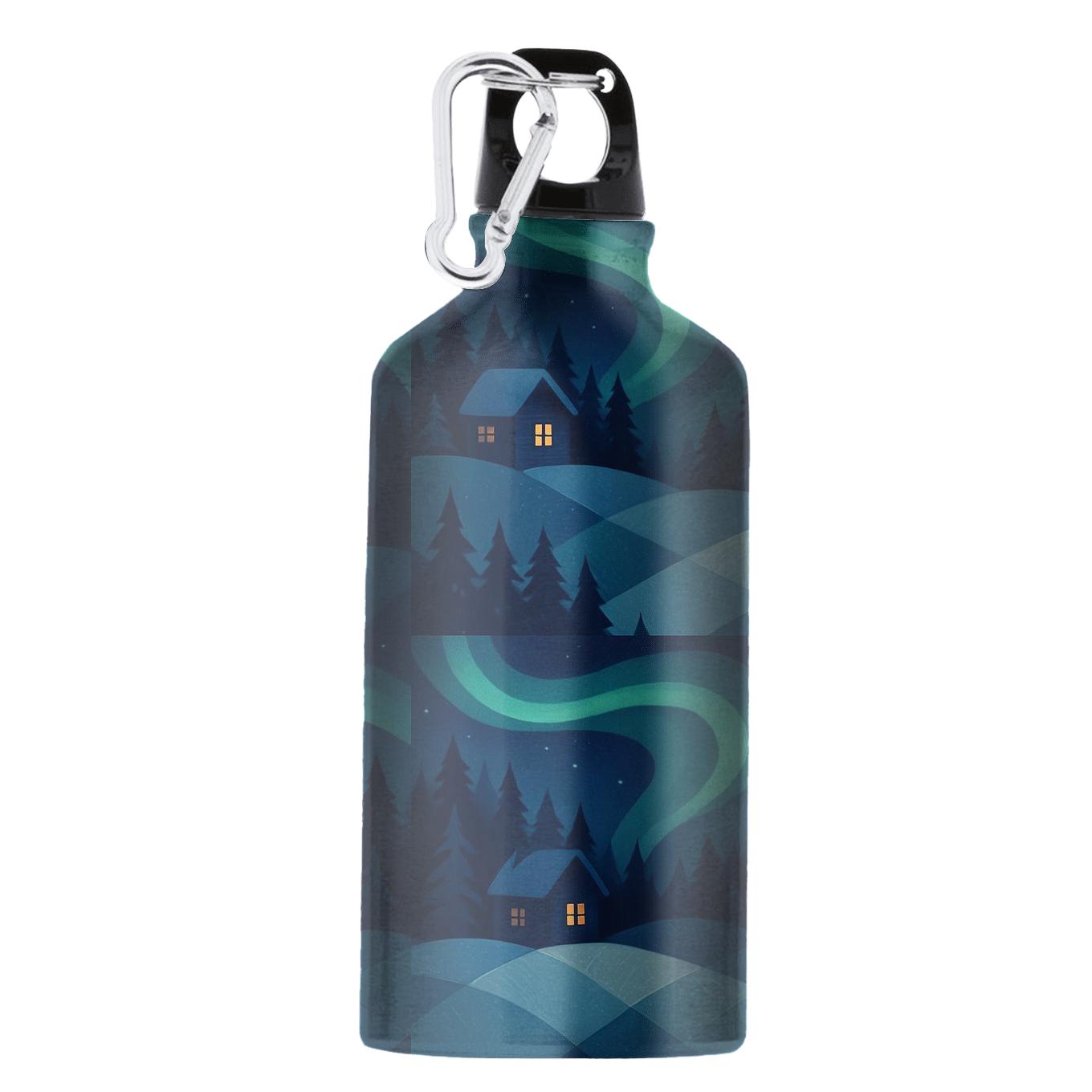 Midwinter Aurora Cabin Quilt custom sports bottles