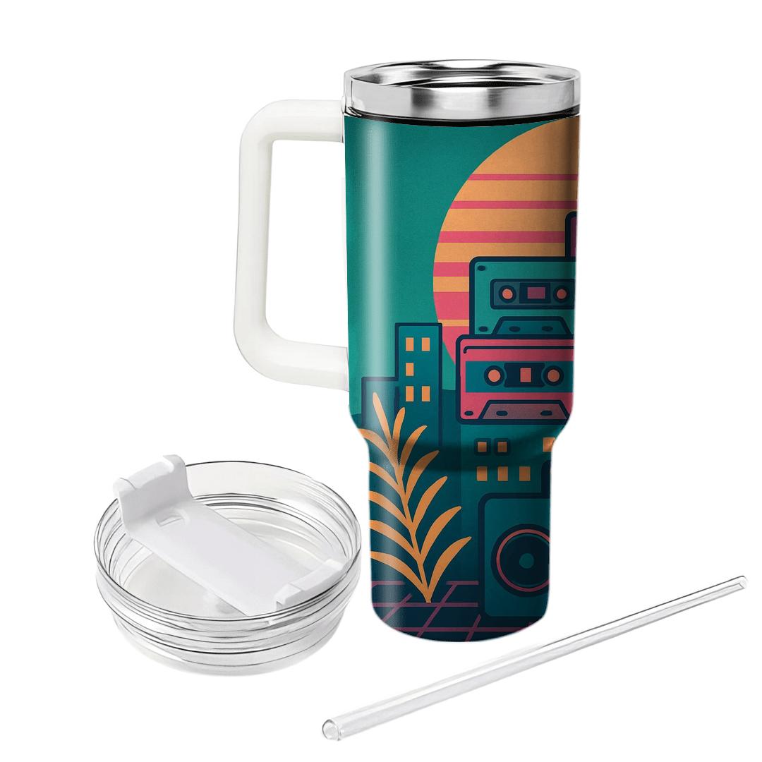 Cassette Skyline Groove tumblers with lids
