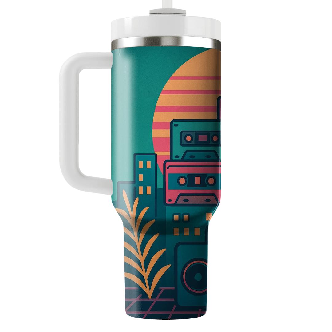 Cassette Skyline Groove tumblers with lids