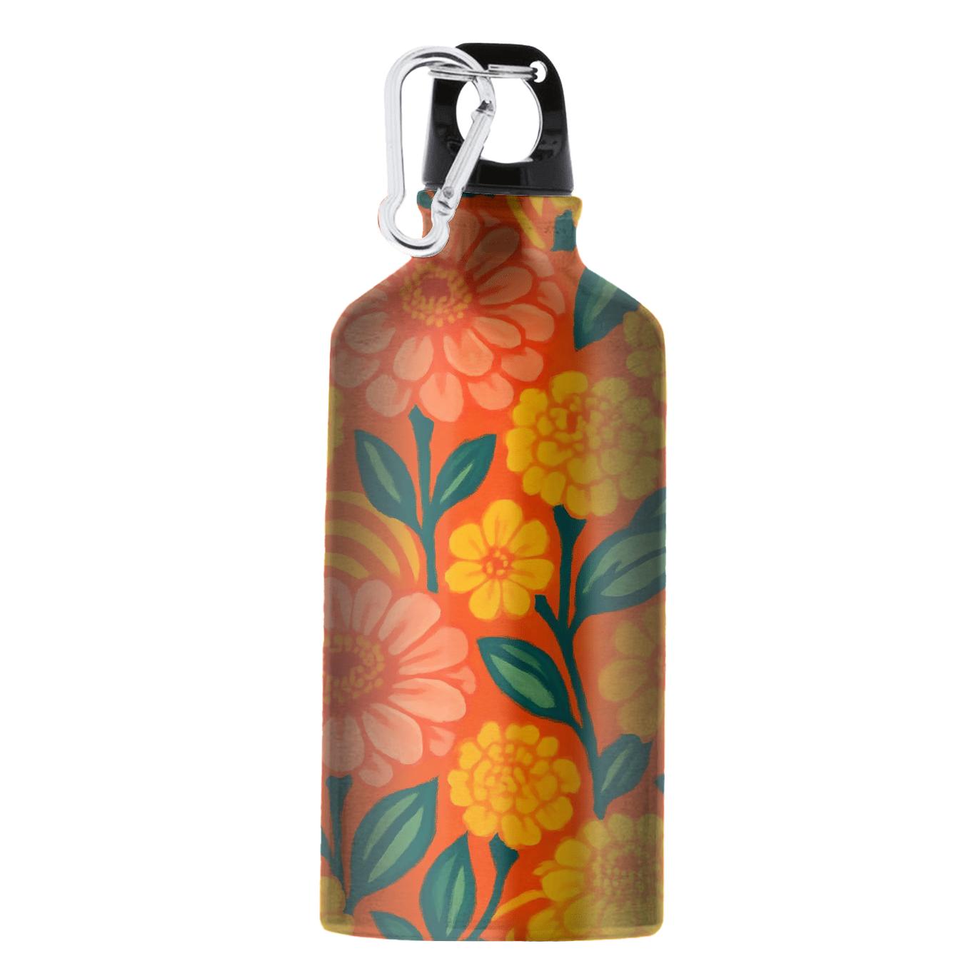 Citrus Zinnia Solar Swirl sports bottles with lids