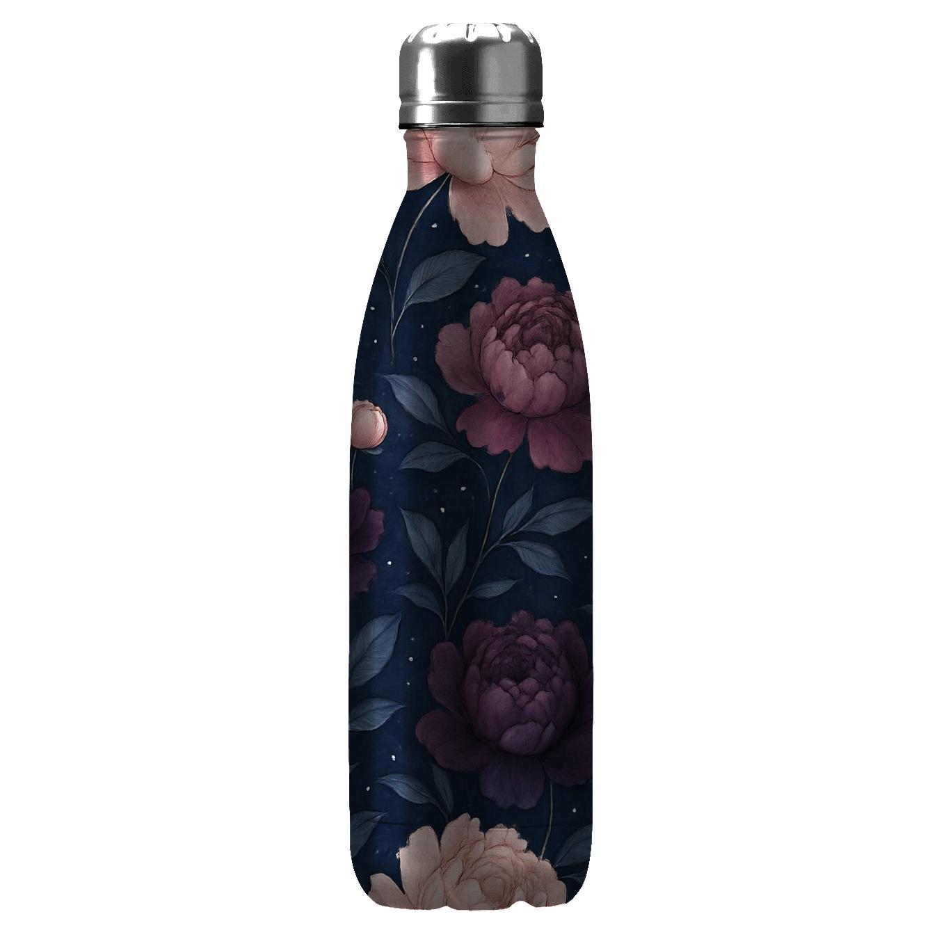 Midnight Peony Constellation Garden decorative water bottles