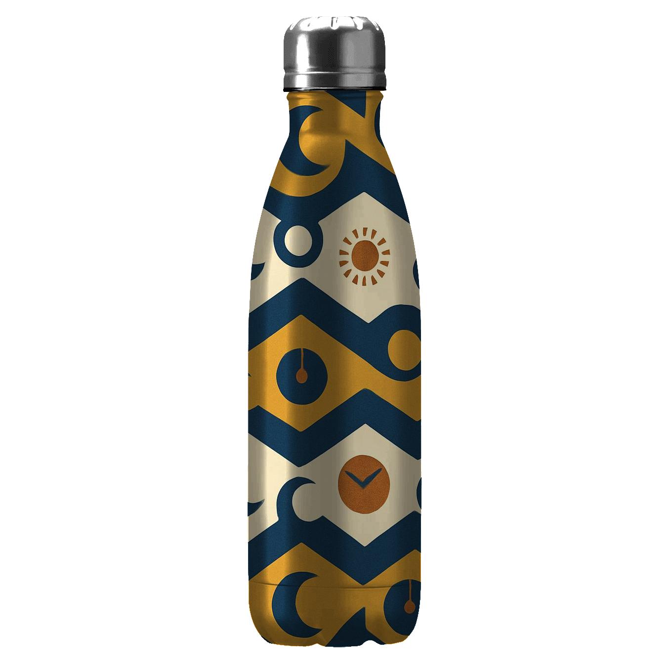 Sun Dial Chevrons And Crescent Motifs unique water bottles