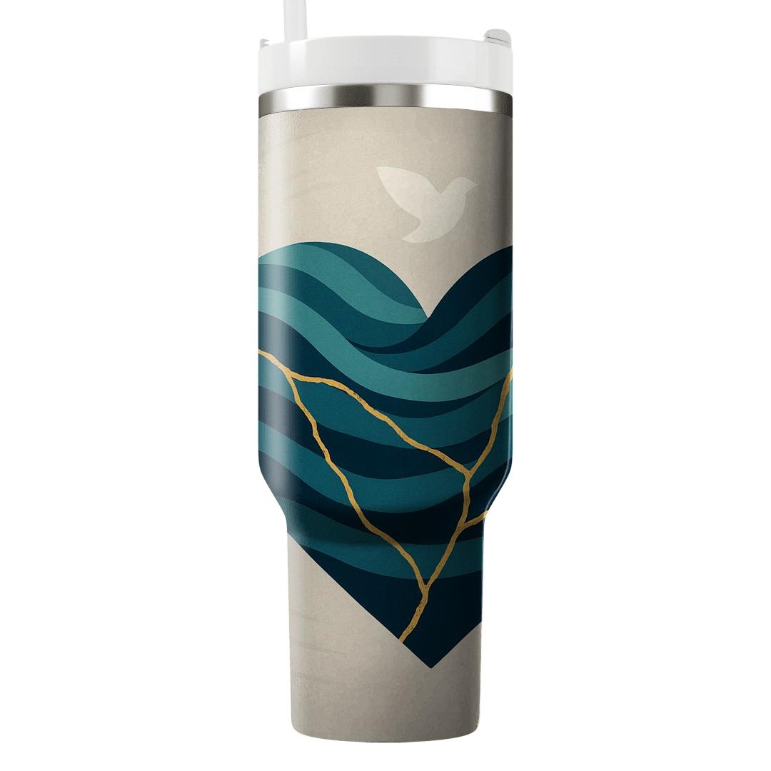 River Of Mercy Kintsugi Heart unique tumblers