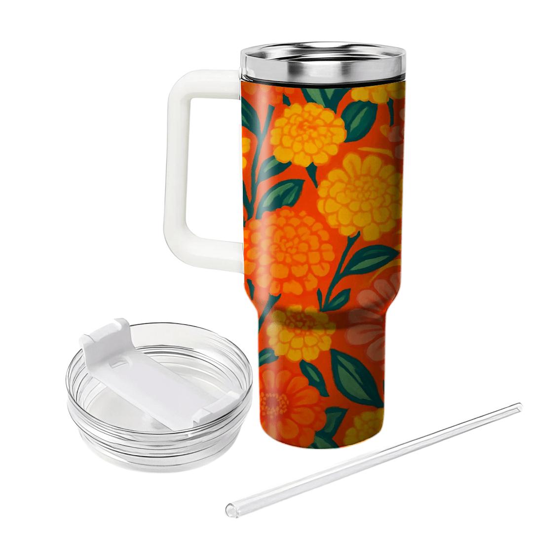 Citrus Zinnia Solar Swirl tumblers for gifts
