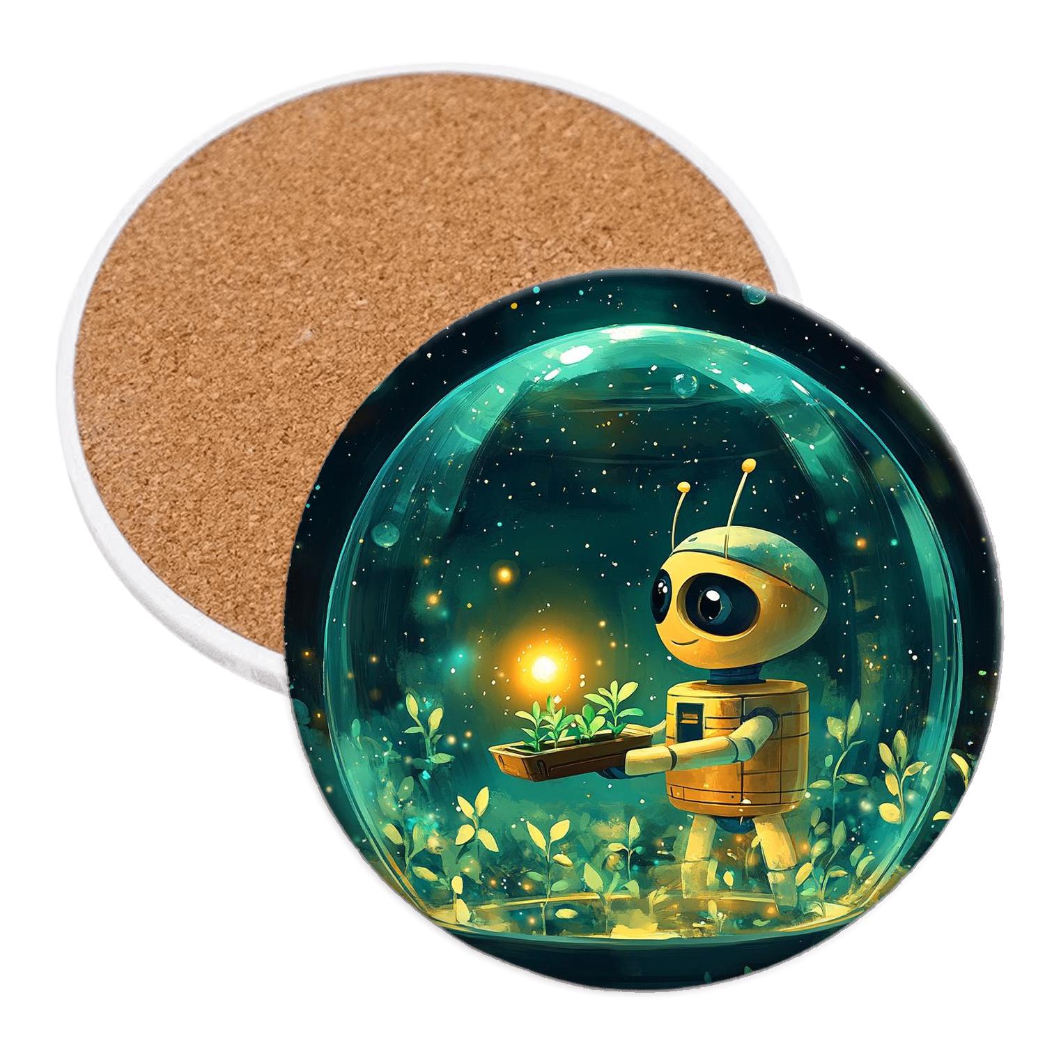WALL E And EVE Cosmic Garden Discovery Disney Inspired elegant tabletop coasters
