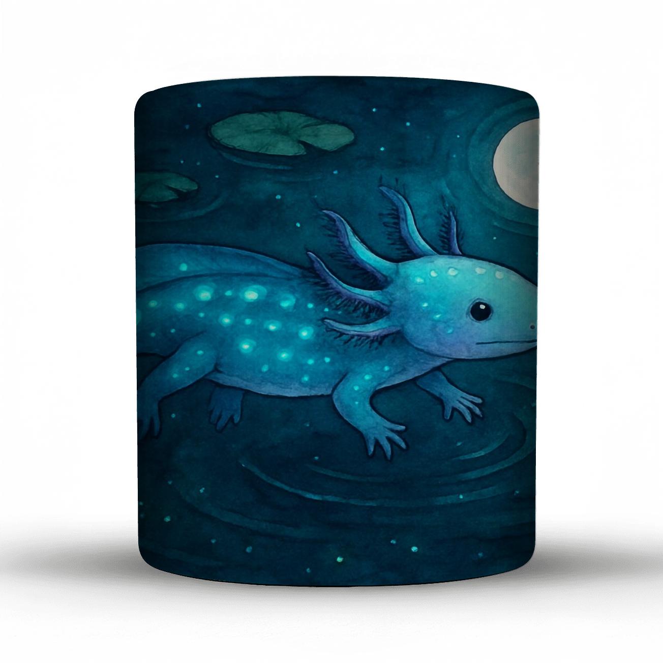 Bioluminescent Axolotl Lagoon premium drinkware mugs