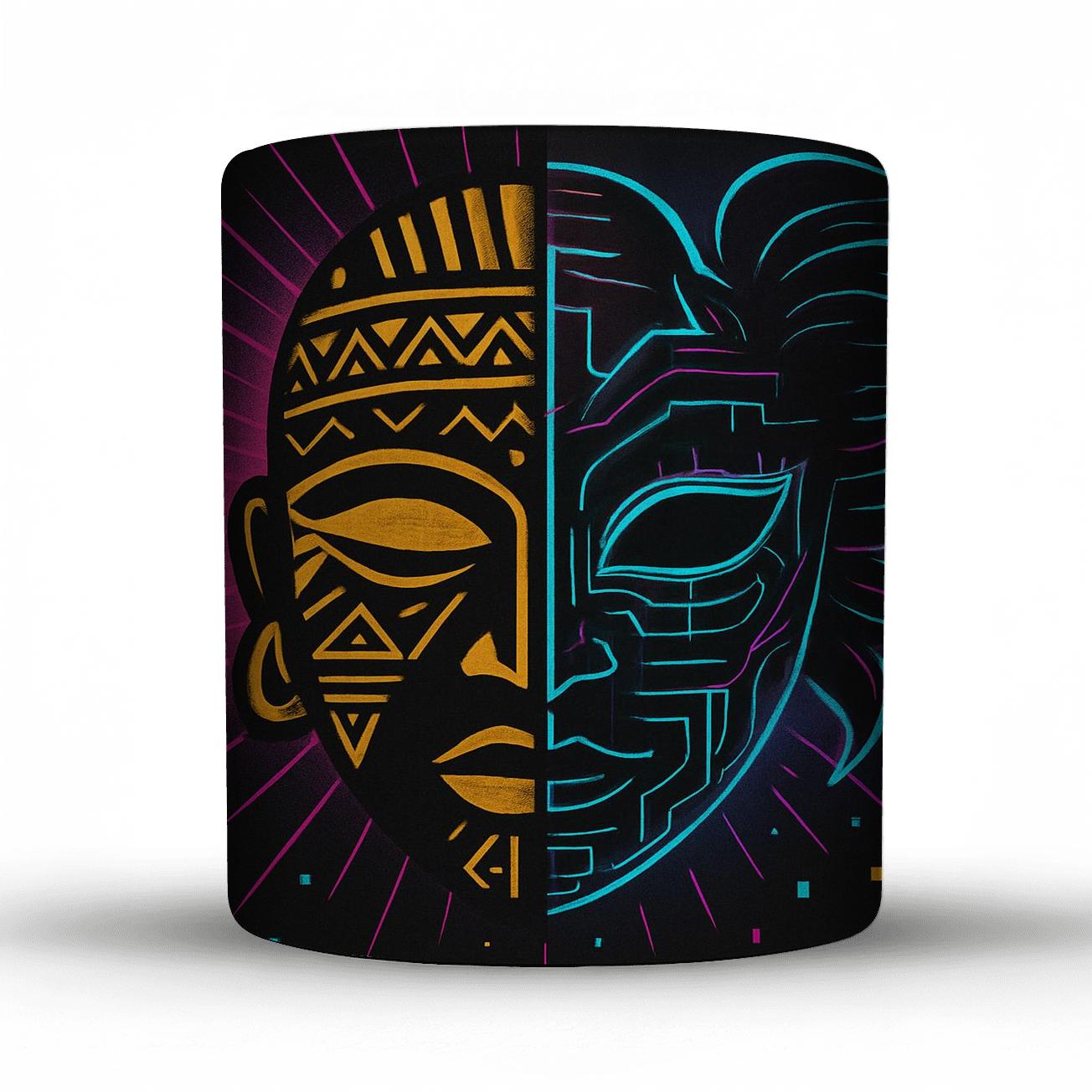 Glitch Mask Carnival Of The New Sun custom printed mugs