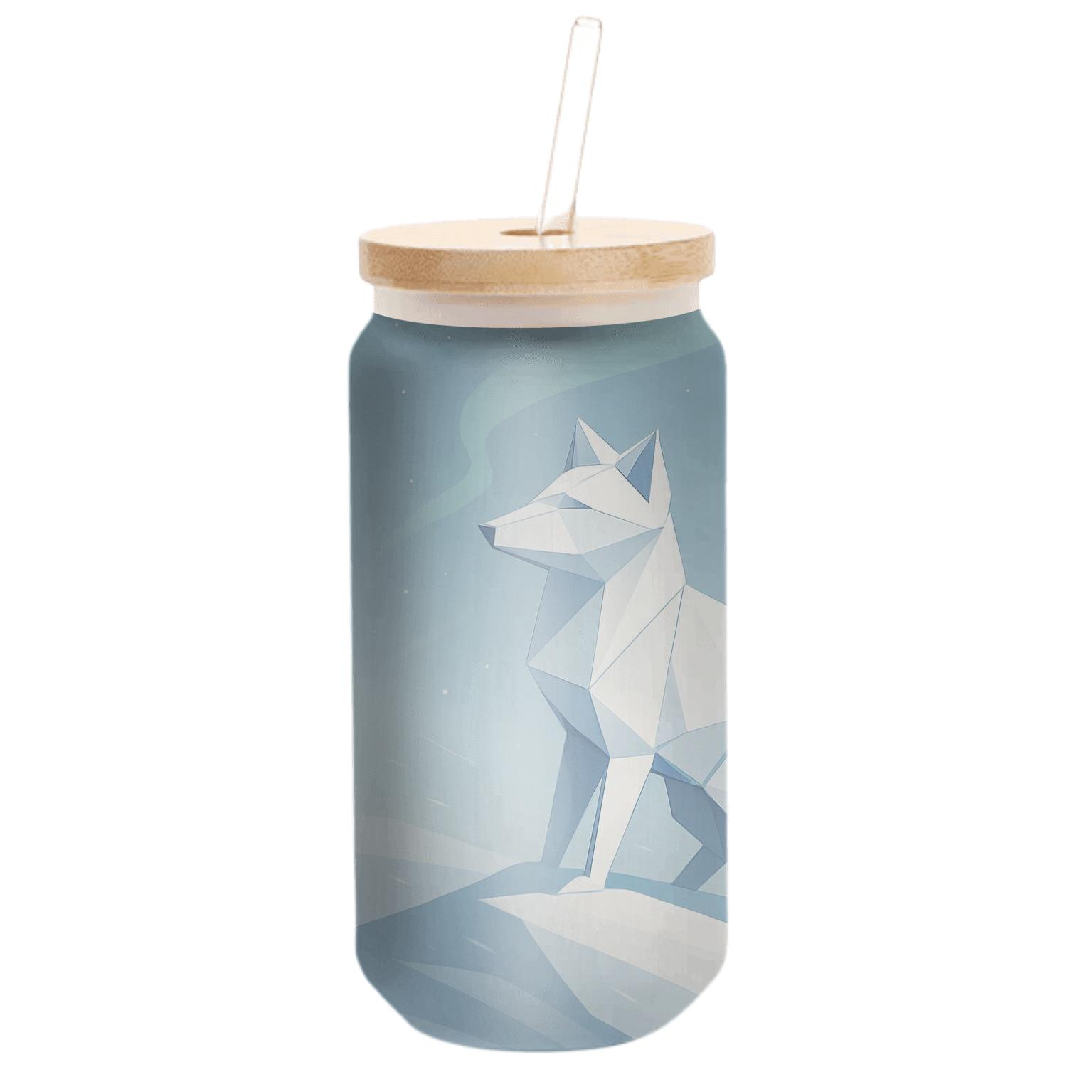 Arctic Fox Origami Snowdrift textured glass