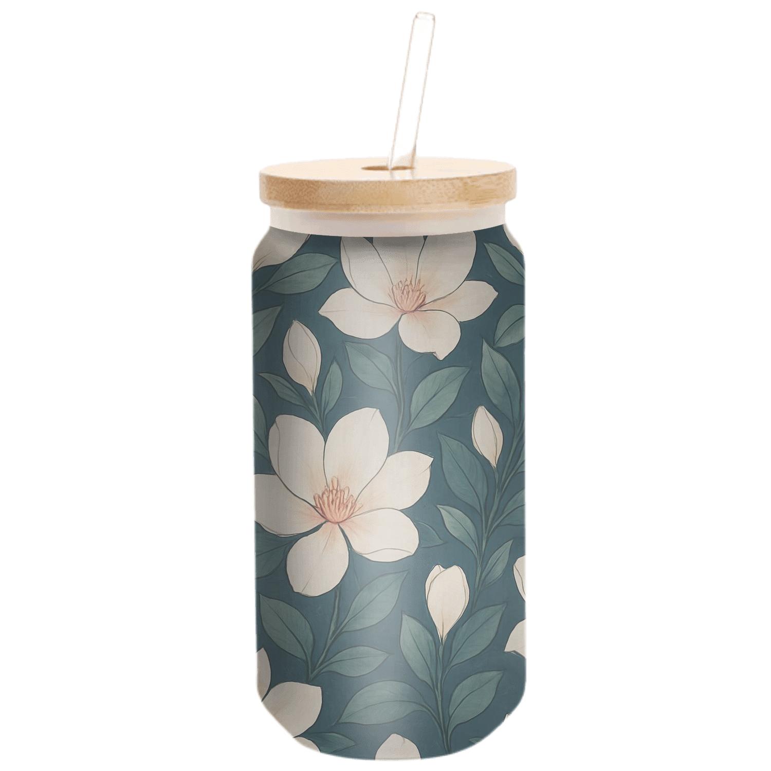 Moonlit Magnolia Lattice custom engraved glassware