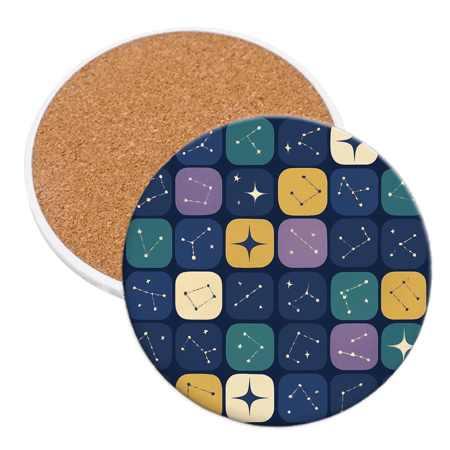 Midnight Disco Constellation Grid custom engraved coasters