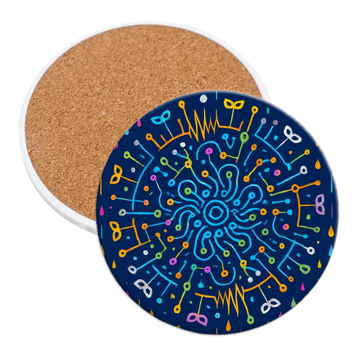 Monsoon Rangoli Circuit Carnival absorbent drink coasters