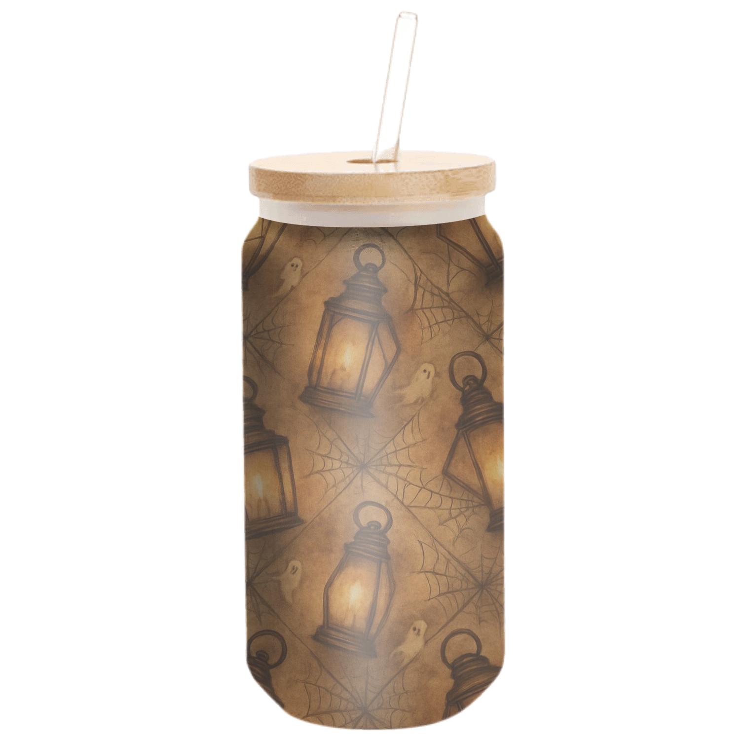 Sepia Parchment Lantern Cluster Lattice custom engraved glassware