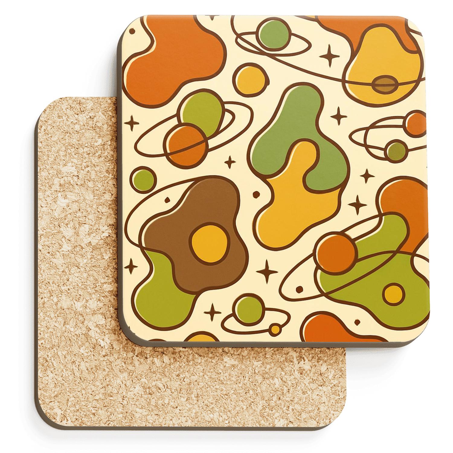 Cosmic Lava Lamp Orbitals absorbent drink coasters