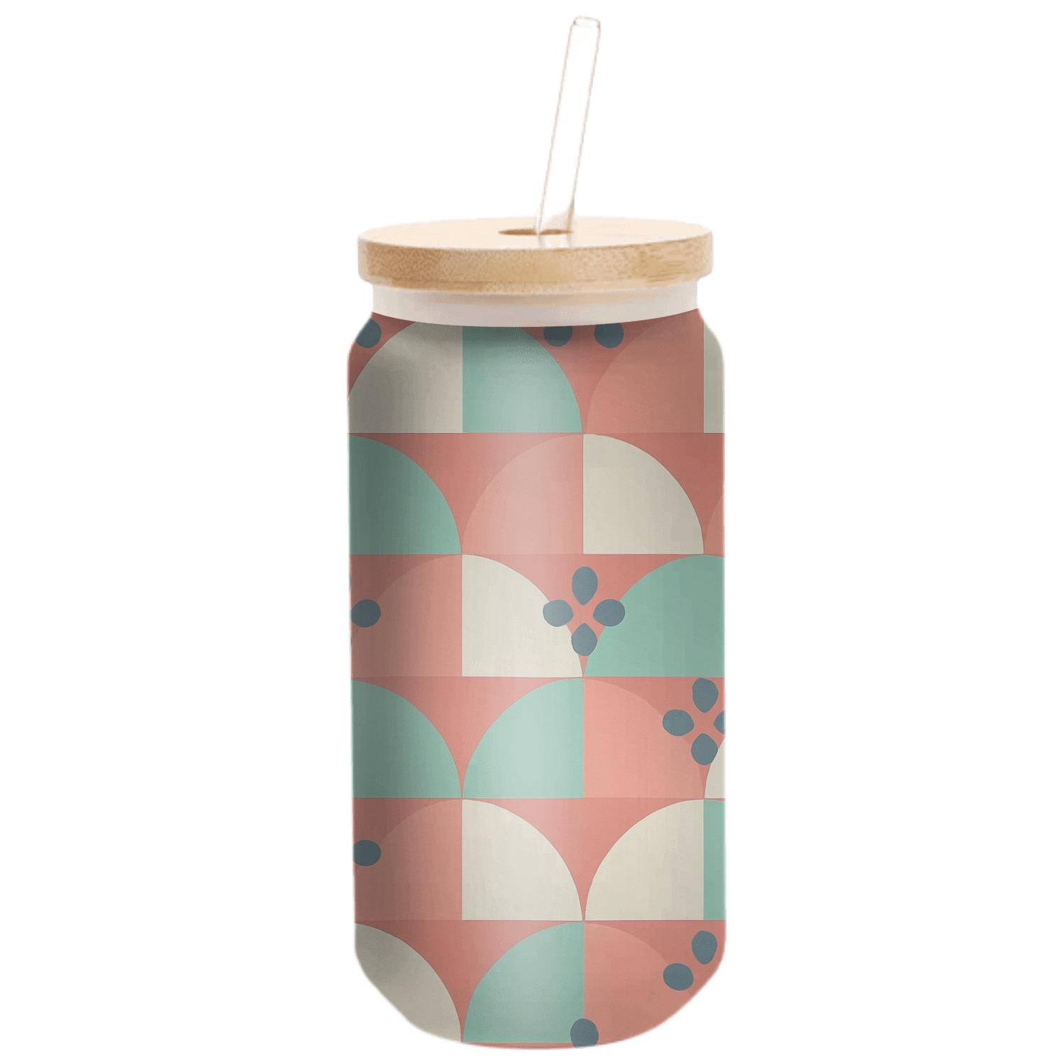 Coral Fan Mosaic With Dot Petals premium crystal drinkware