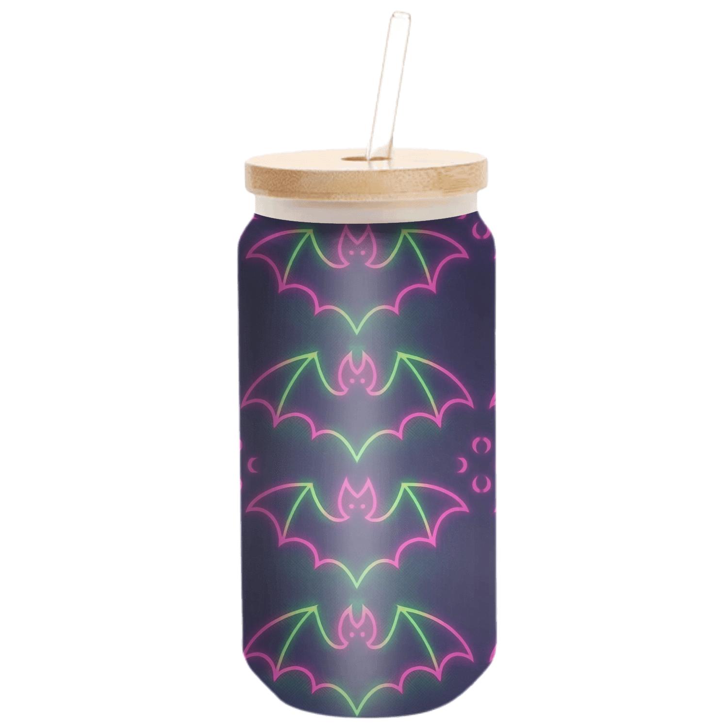 Neon Carnival Bat Mirror Grid custom engraved glassware